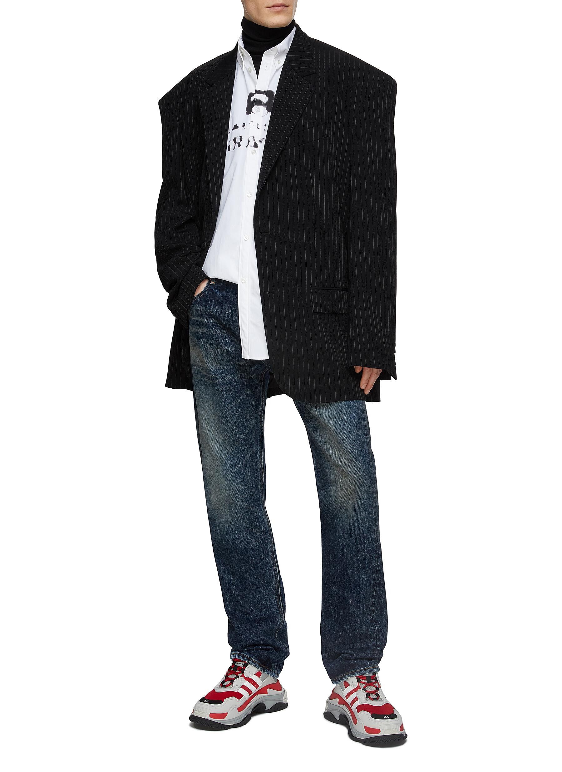 Balenciaga oversized jacket pinstripe twill Size US XS / EU 42 / 0 - 2 Thumbnail