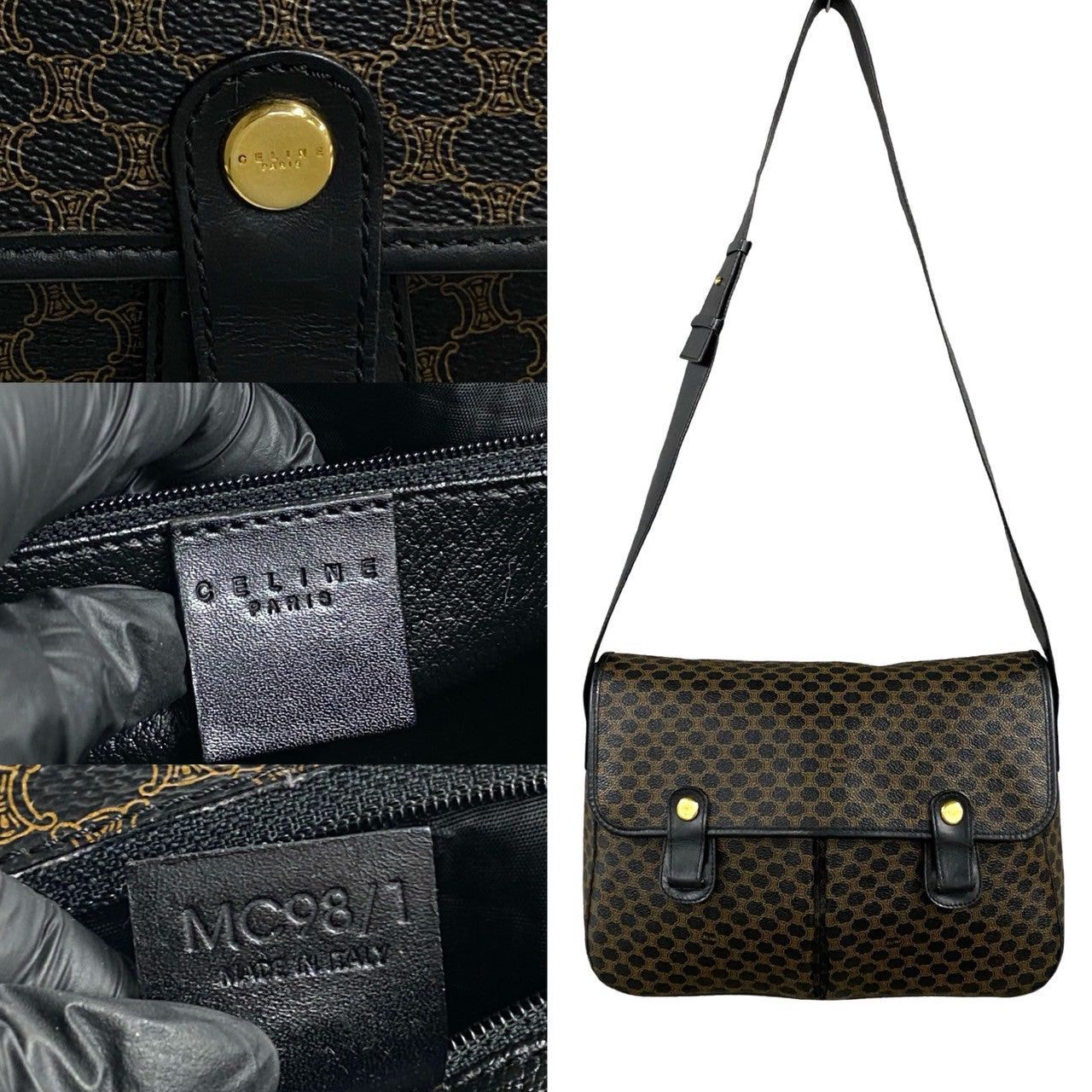 Celine Celine Shoulder Bag Black Leather Size ONE SIZE - 3 Thumbnail