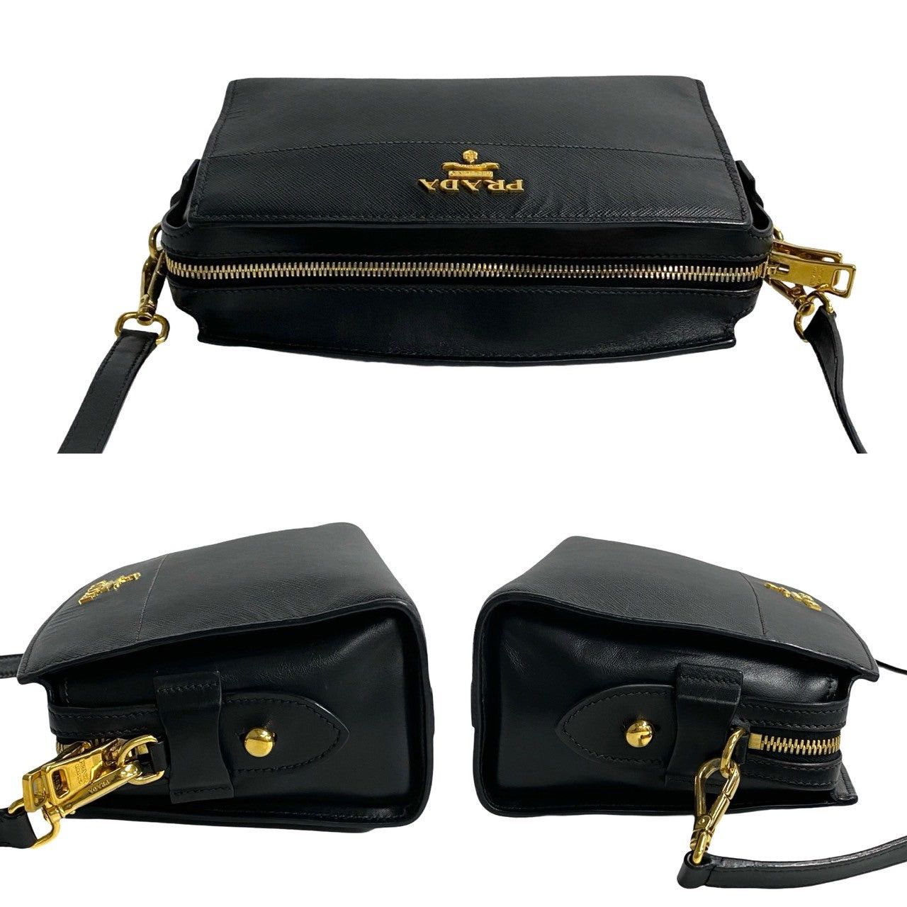 Prada Prada Shoulder Bag Black Leather Size ONE SIZE - 5 Thumbnail
