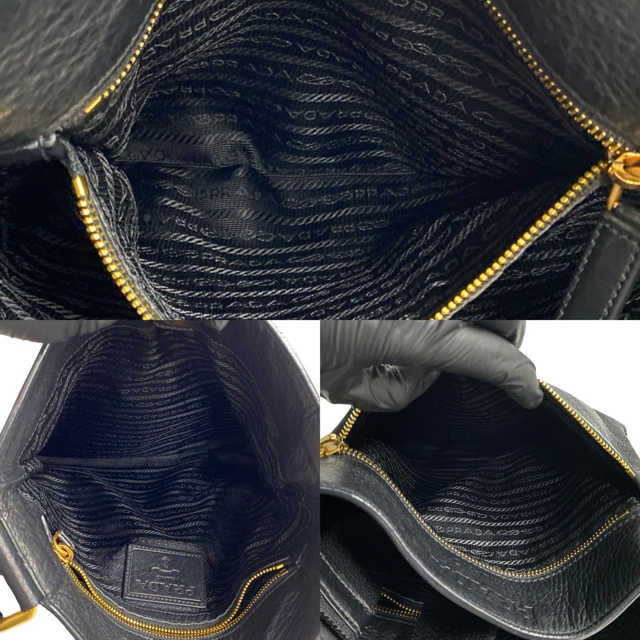 Prada Prada Shoulder Bag Black Leather Size ONE SIZE - 8 Thumbnail
