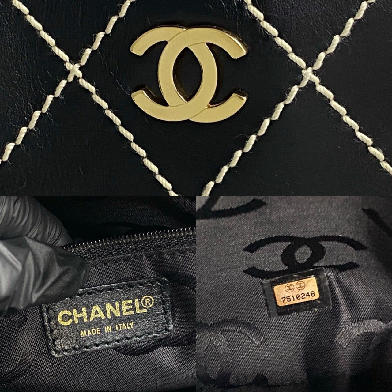 Chanel Chanel Handbag Black Leather Size ONE SIZE - 3 Thumbnail