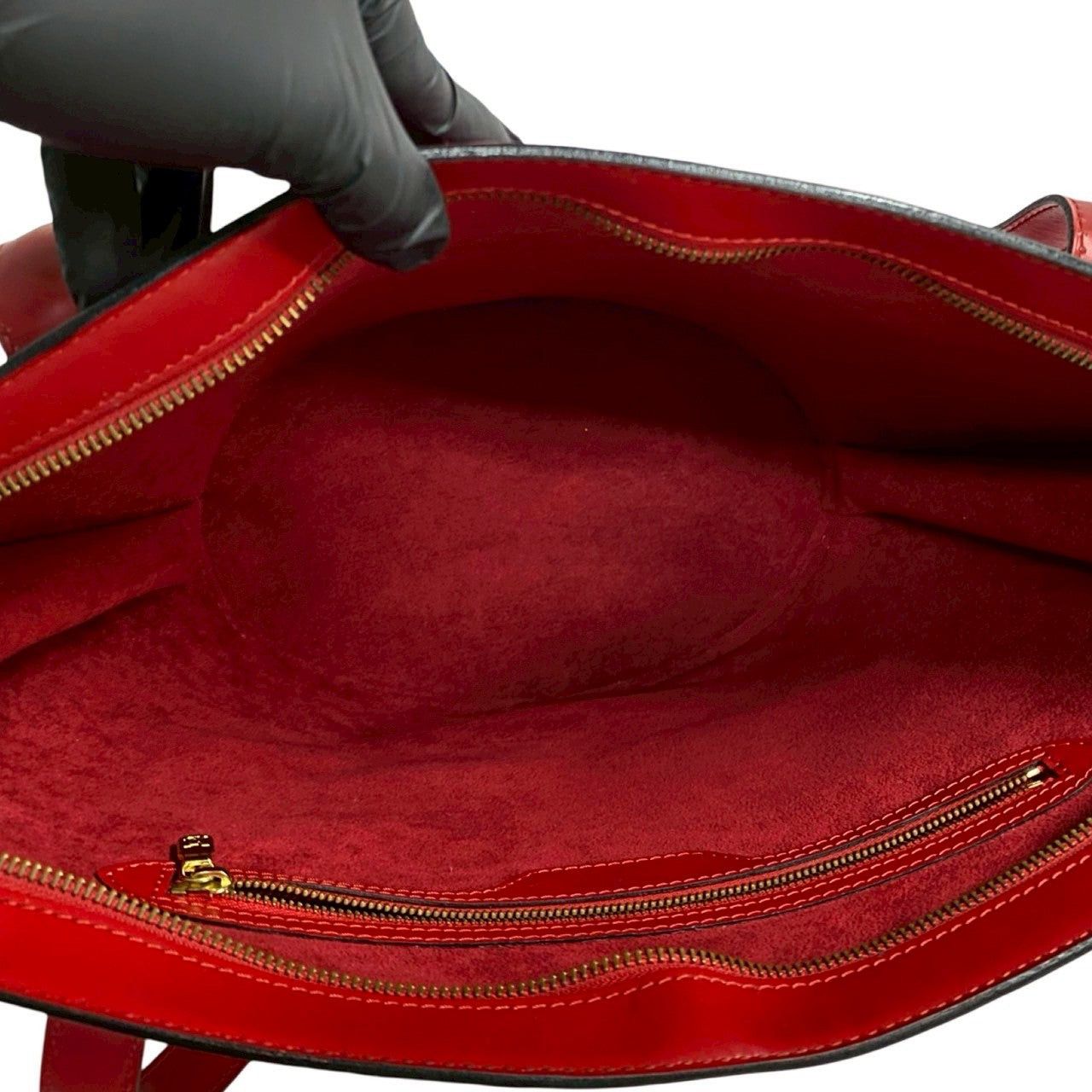 Louis Vuitton Louis Vuitton Tote Bag Red Leather Size ONE SIZE - 8 Thumbnail