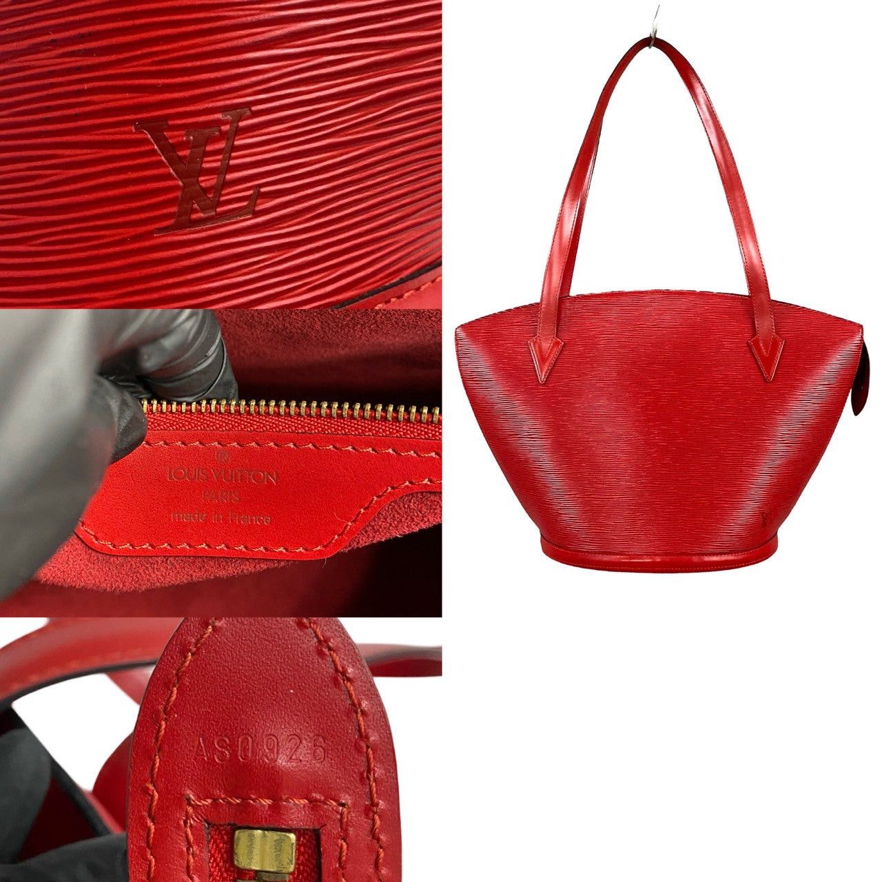 Louis Vuitton Louis Vuitton Tote Bag Red Leather Size ONE SIZE - 3 Thumbnail