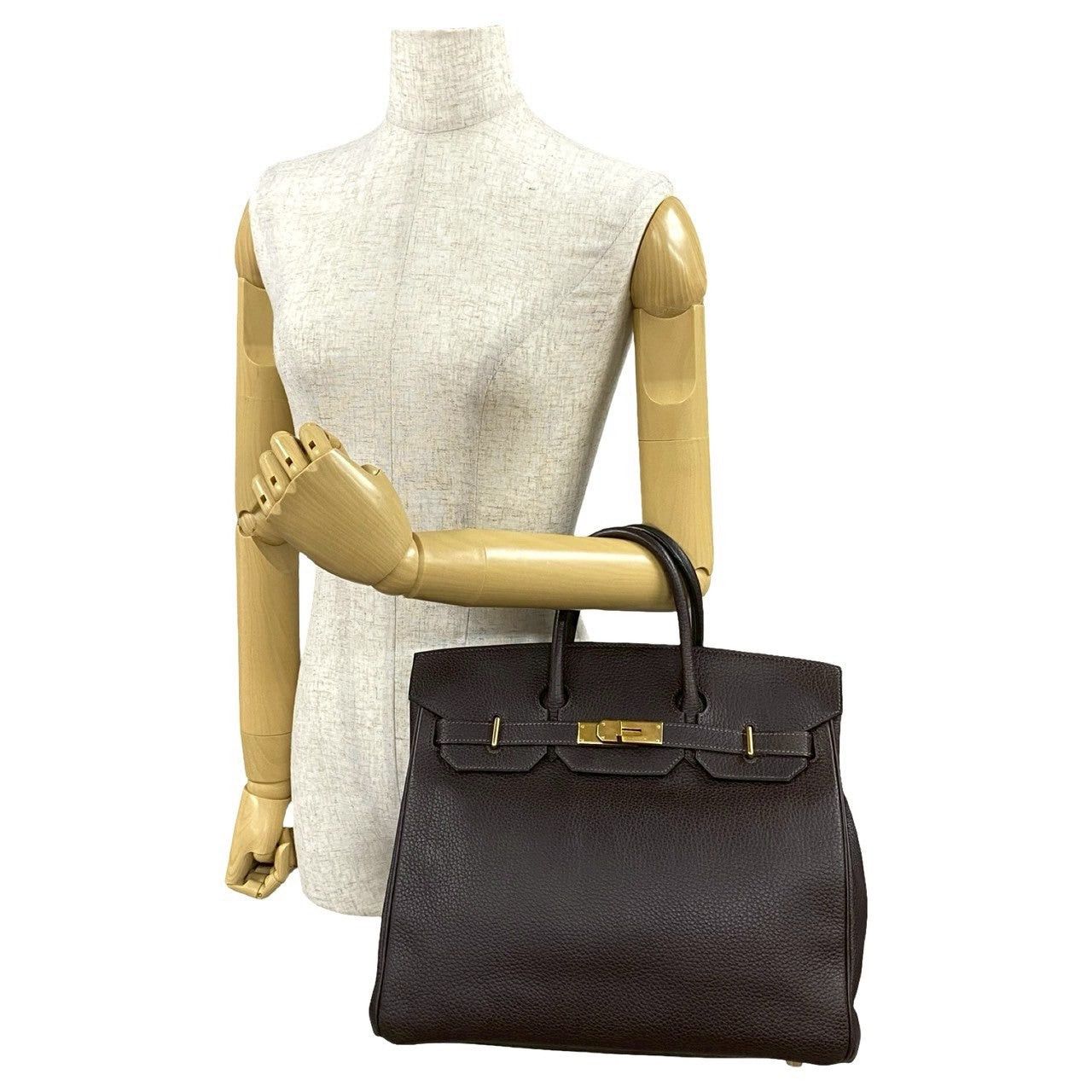 Hermes Hermes Handbag Brown Leather Size ONE SIZE - 2 Thumbnail