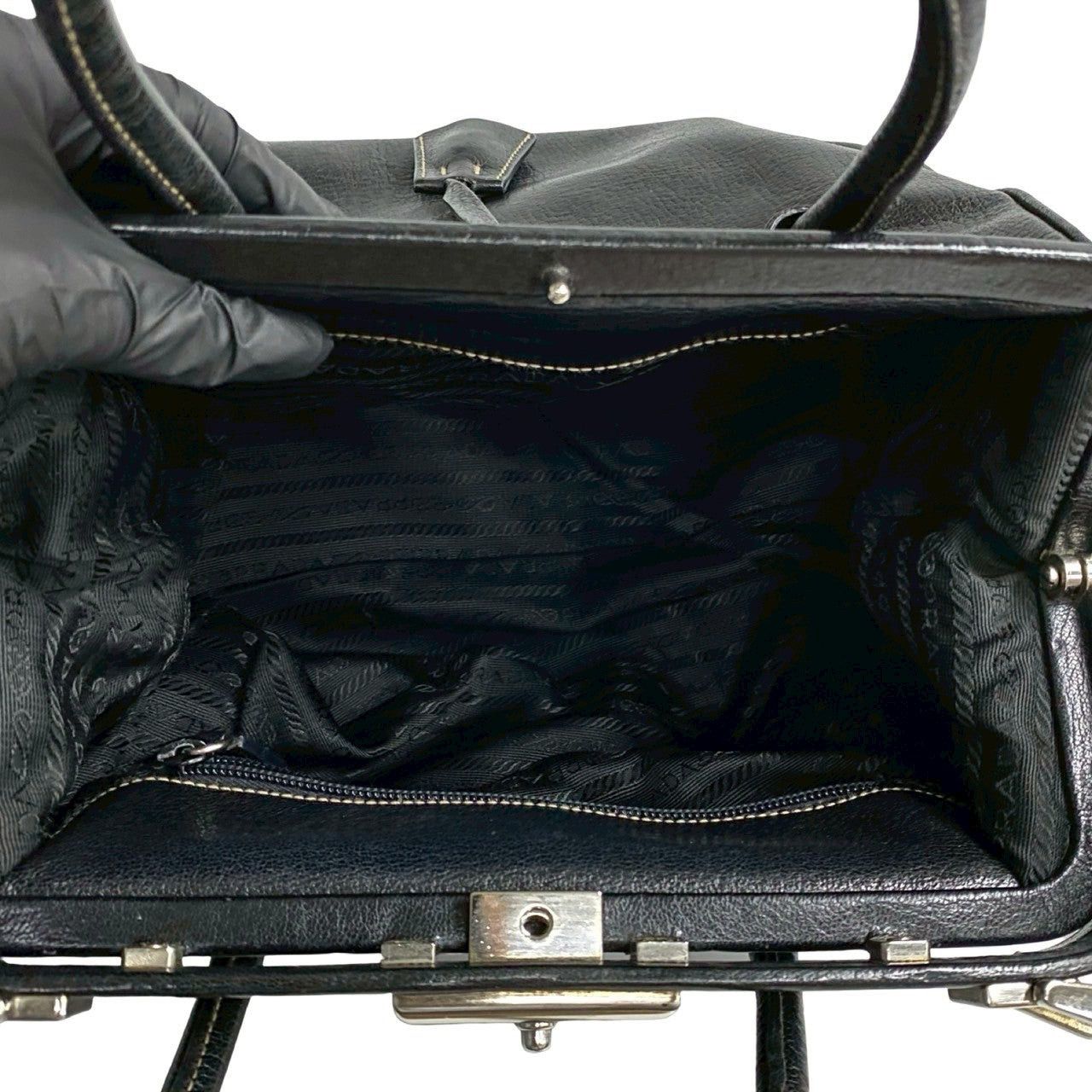 Prada Prada Handbag Black Leather Size ONE SIZE - 8 Thumbnail