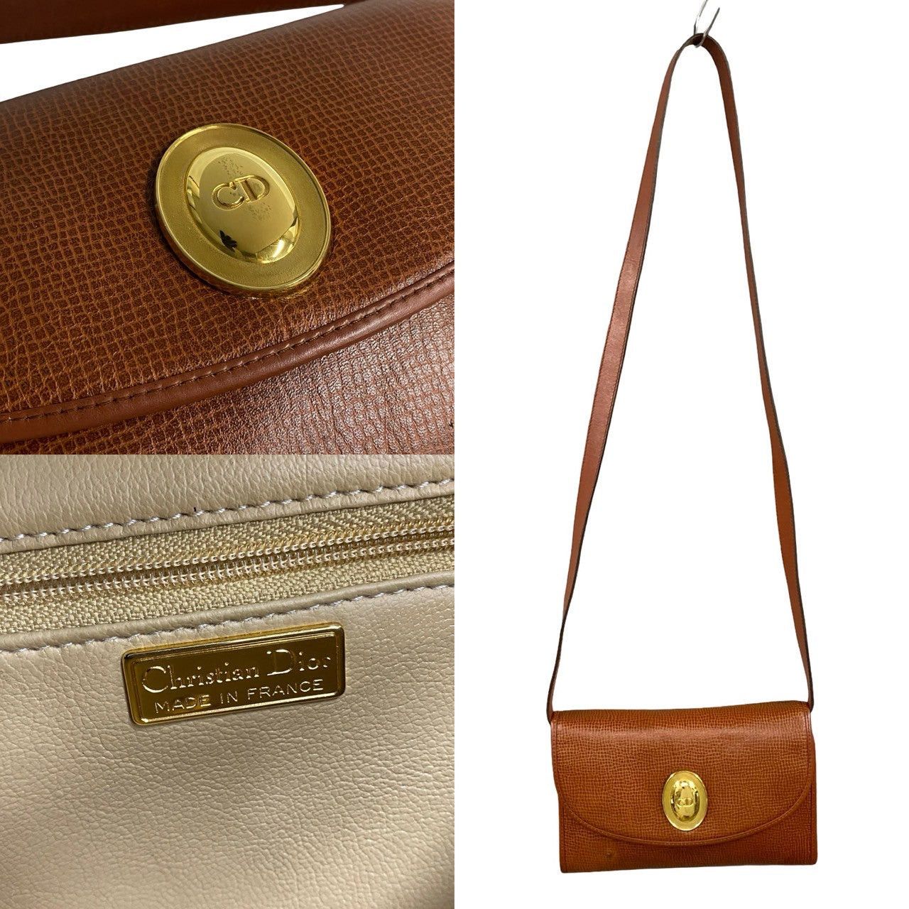 Dior Dior Shoulder Bag Brown Leather Size ONE SIZE - 3 Thumbnail