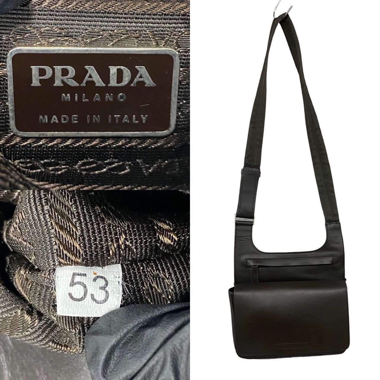 Prada Prada Shoulder Bag Brown Leather Size ONE SIZE - 3 Thumbnail