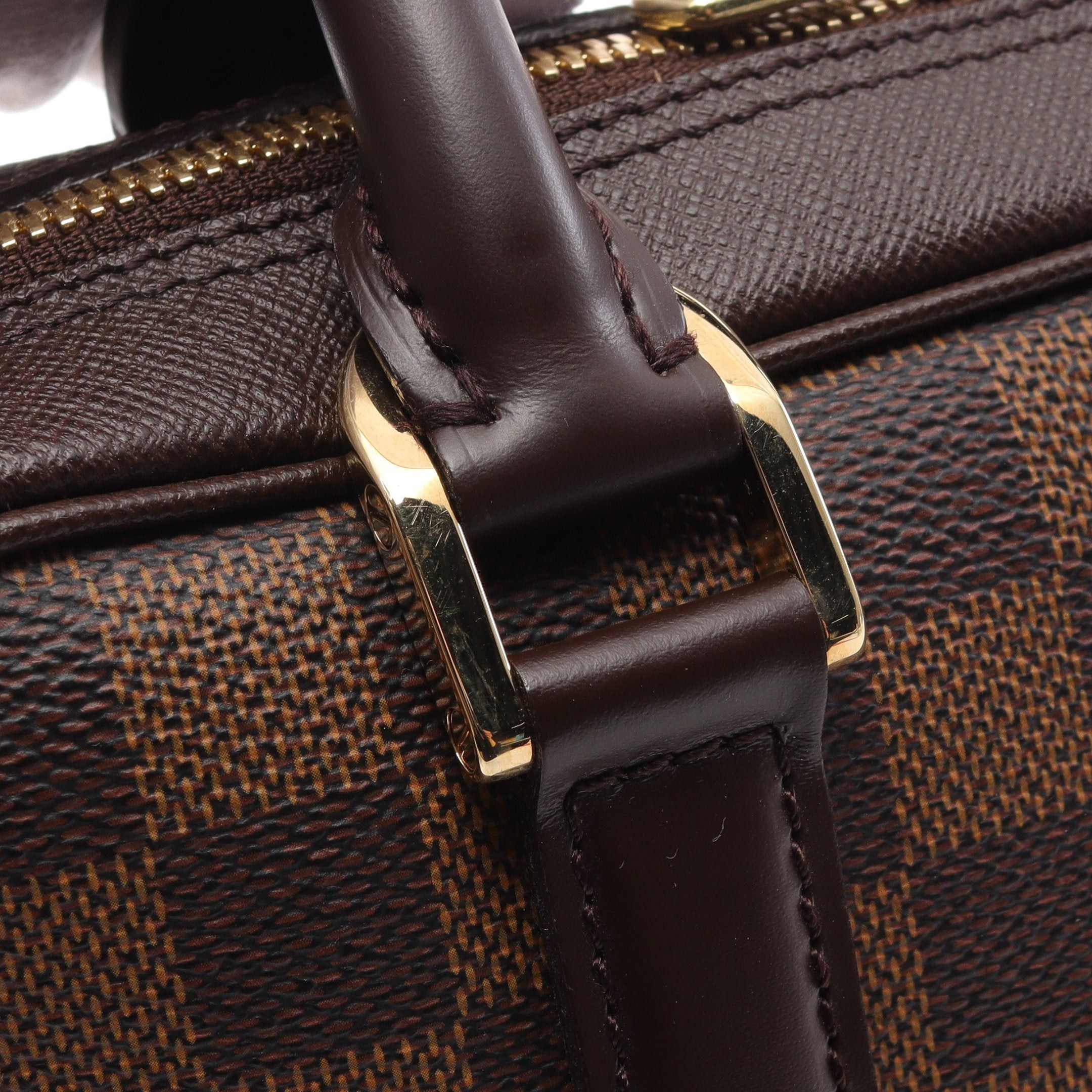 Louis Vuitton Louis Vuitton Brera Damier Ebene Handbag Leather Brown Size ONE SIZE - 9 Thumbnail