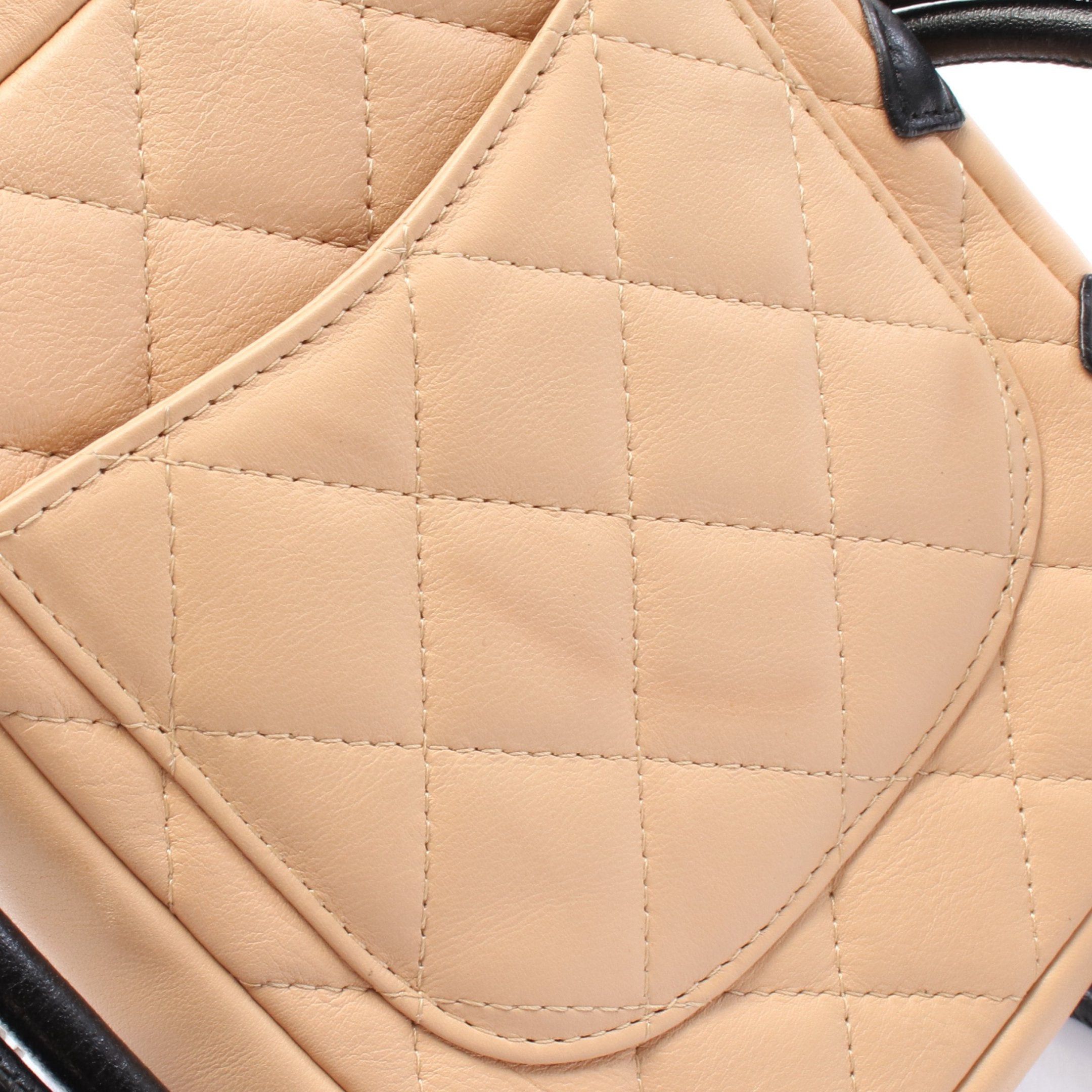 Chanel Chanel Cambon Line Shoulder Bag Leather Beige Blue Silver Hardware Size ONE SIZE - 6 Thumbnail