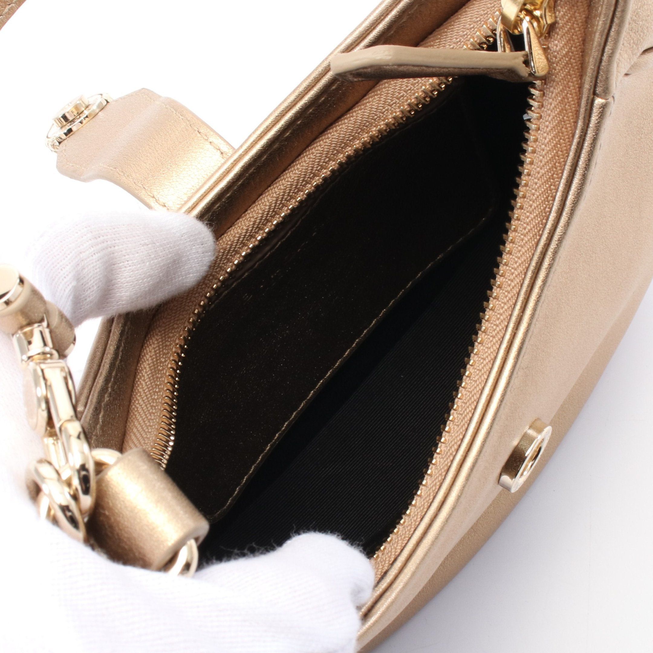 Bvlgari Bvlgari Serpenti Ellipse Handbag Leather Gold Size ONE SIZE - 3 Thumbnail
