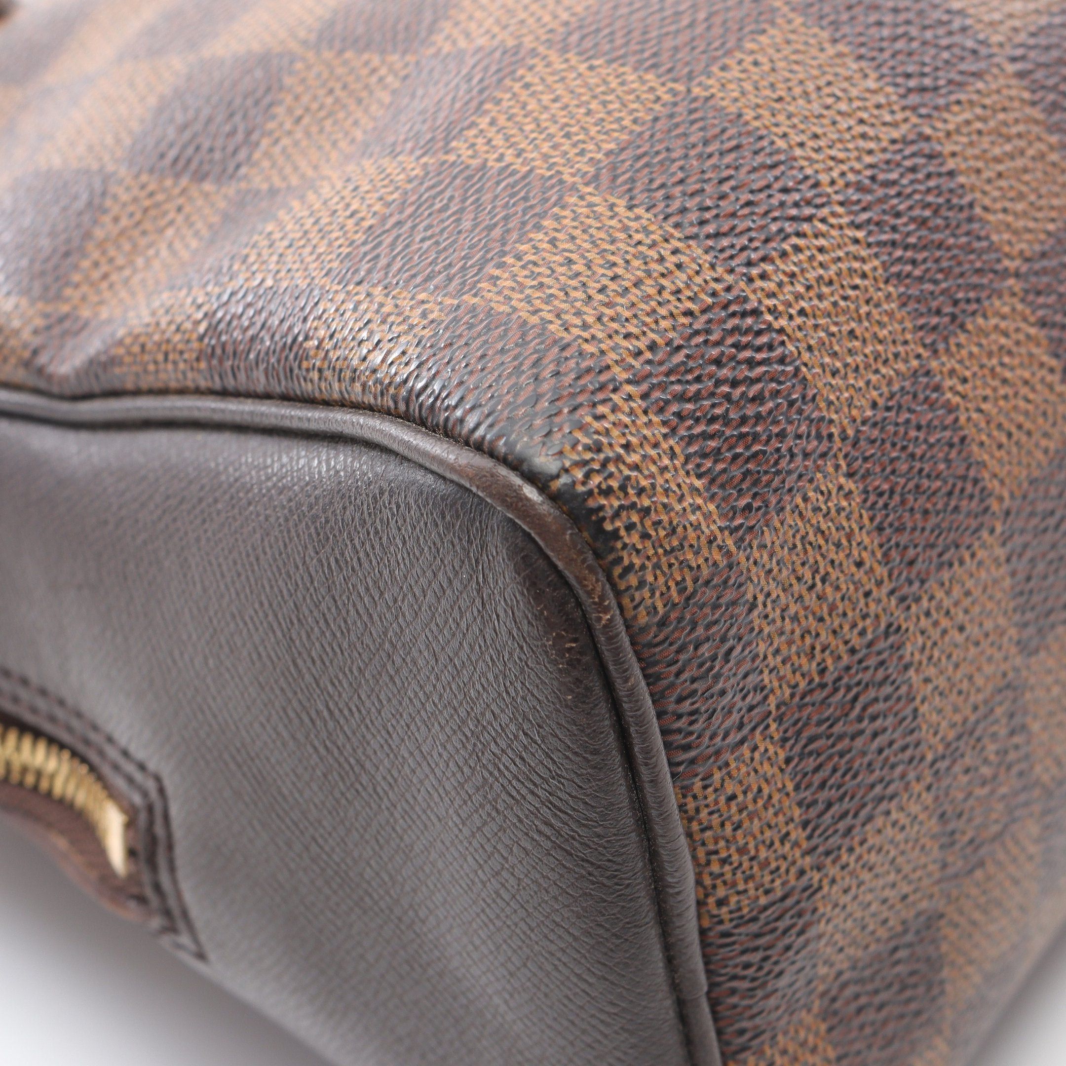Louis Vuitton Louis Vuitton Brera Damier Ebene Handbag Leather Brown Size ONE SIZE - 9 Thumbnail