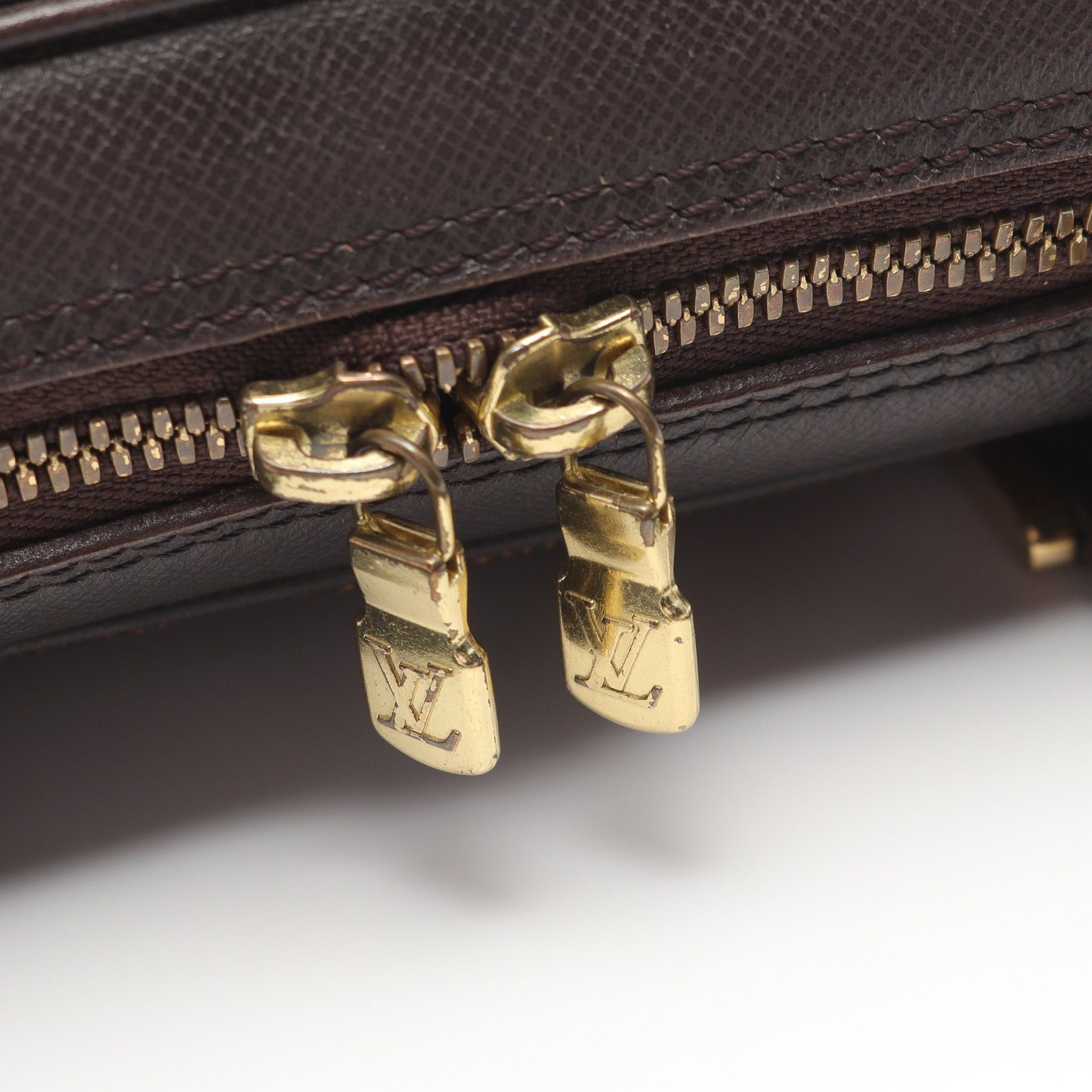 Louis Vuitton Louis Vuitton Brera Damier Ebene Handbag Leather Brown Size ONE SIZE - 11 Thumbnail