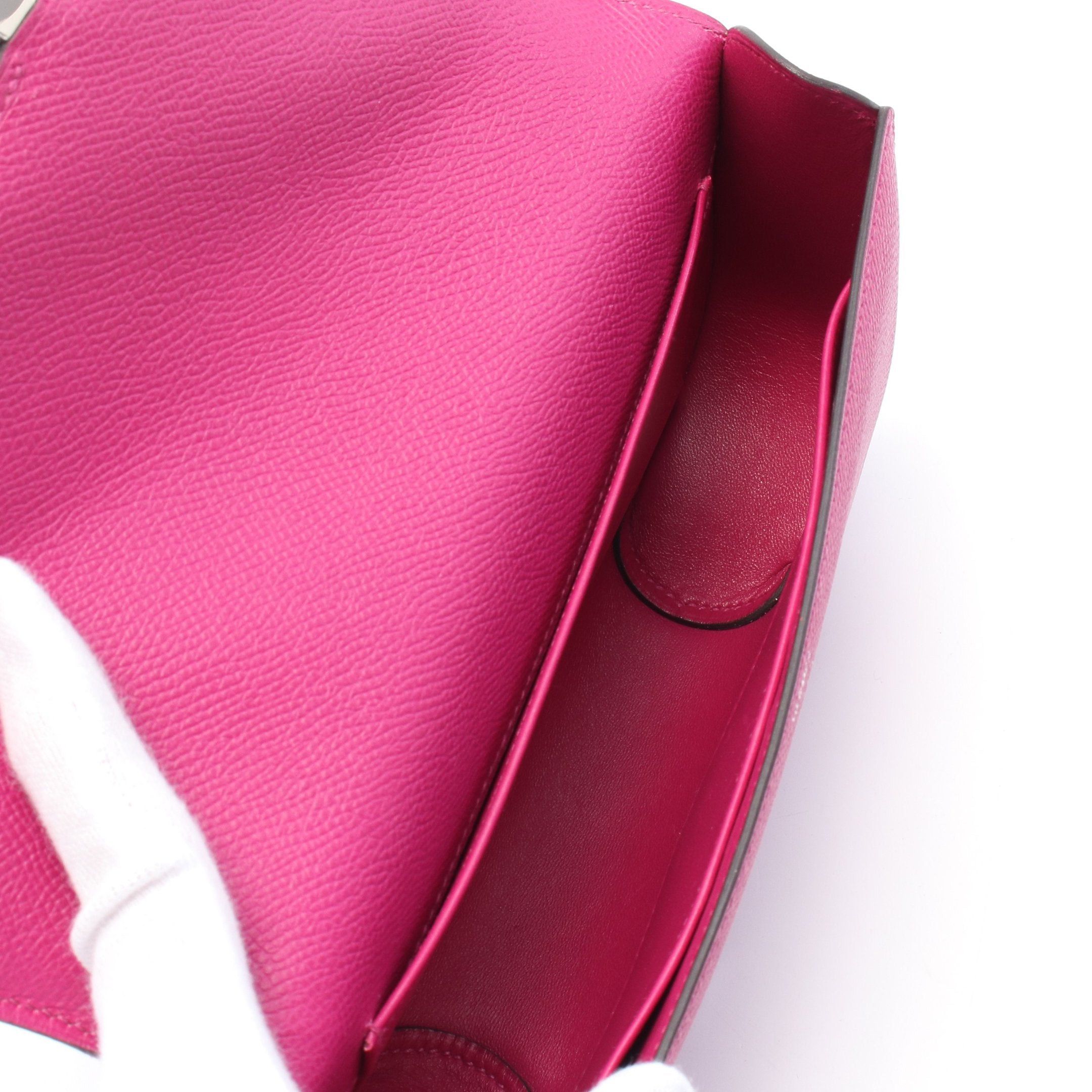 Hermes Hermes Schersch Midi Rose Purple Clutch Bag Veau Epsom Pink Silver Hardware A Stamp Size ONE SIZE - 3 Thumbnail