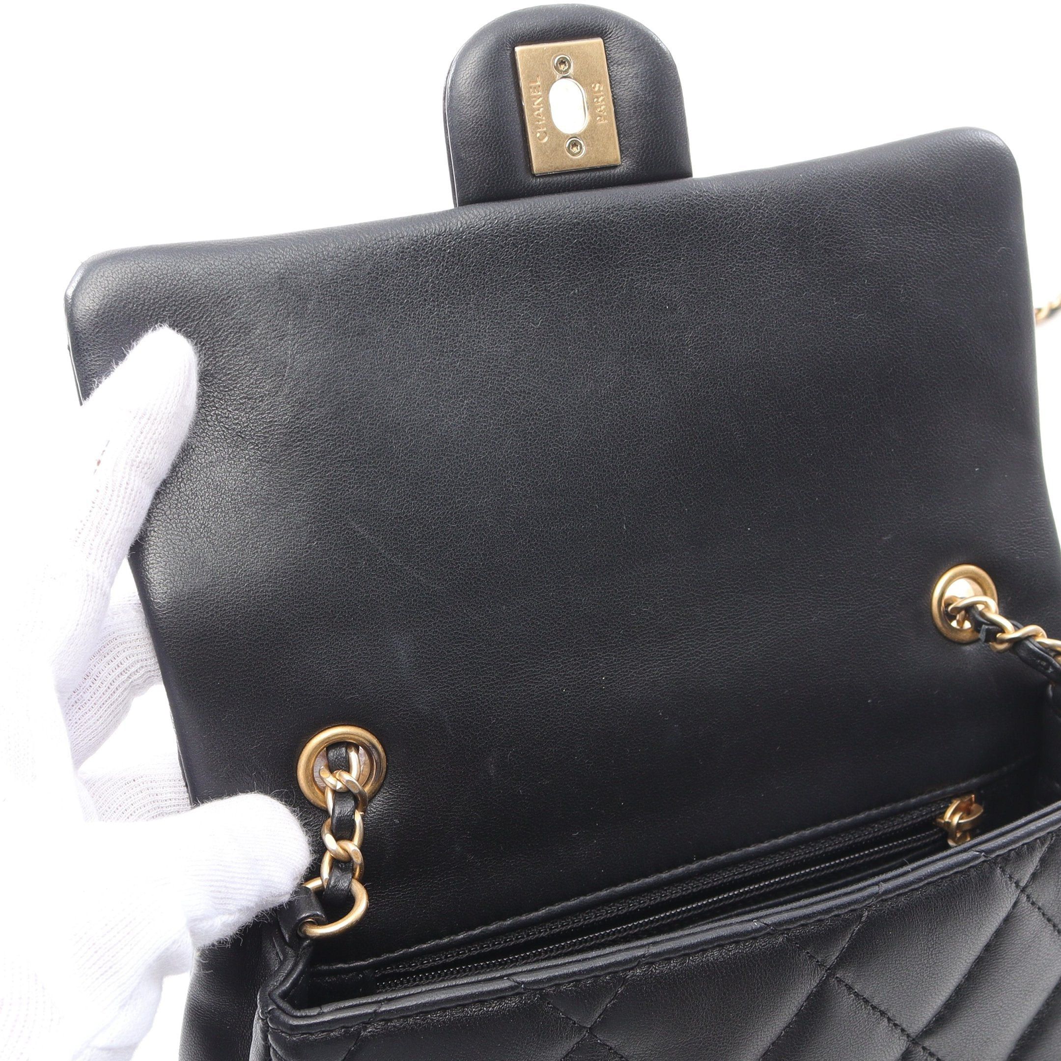 Chanel Chanel Matelasse Chain Shoulder Bag Lambskin Black Gold Hardware Size ONE SIZE - 11 Thumbnail