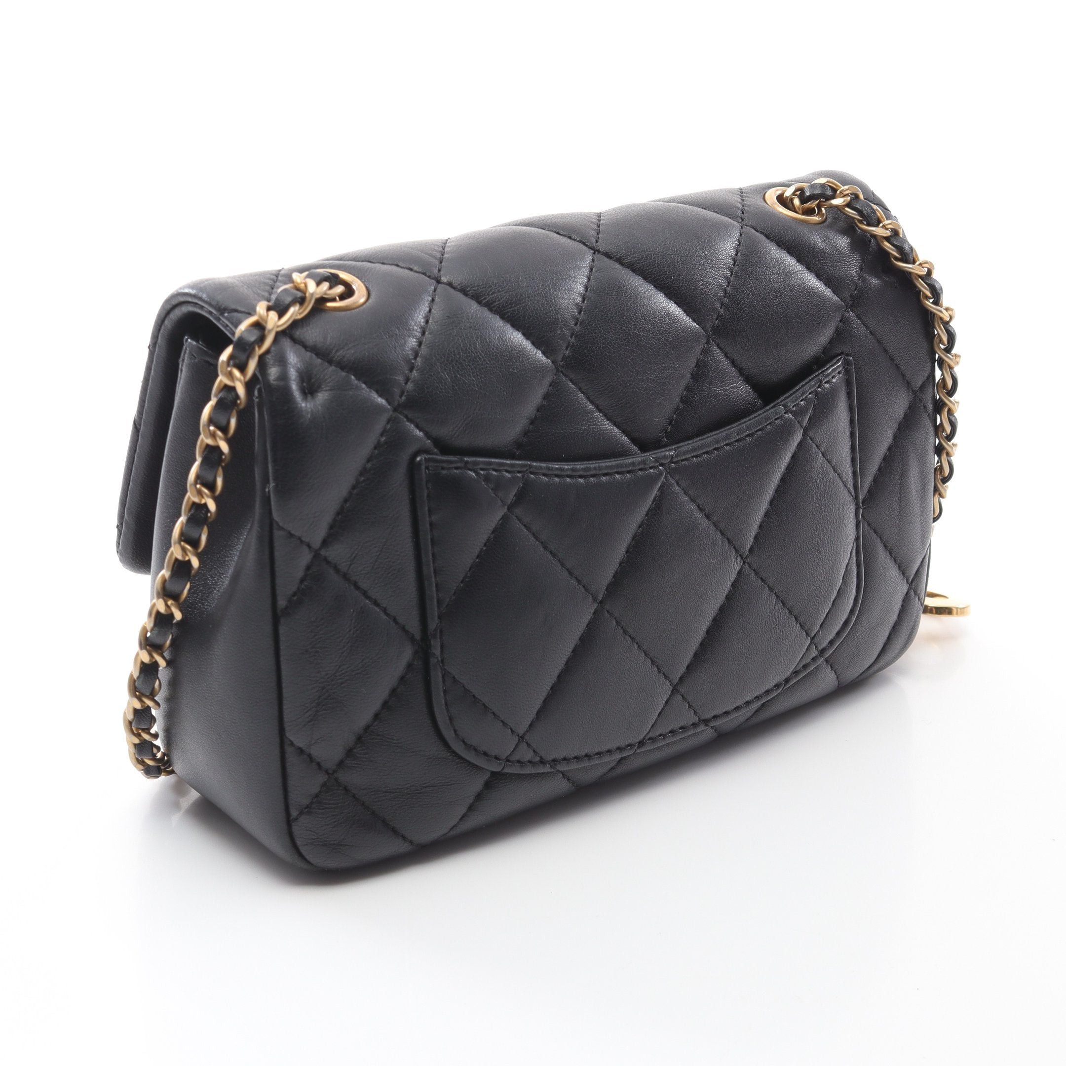 Chanel Chanel Matelasse Chain Shoulder Bag Lambskin Black Gold Hardware Size ONE SIZE - 2 Thumbnail