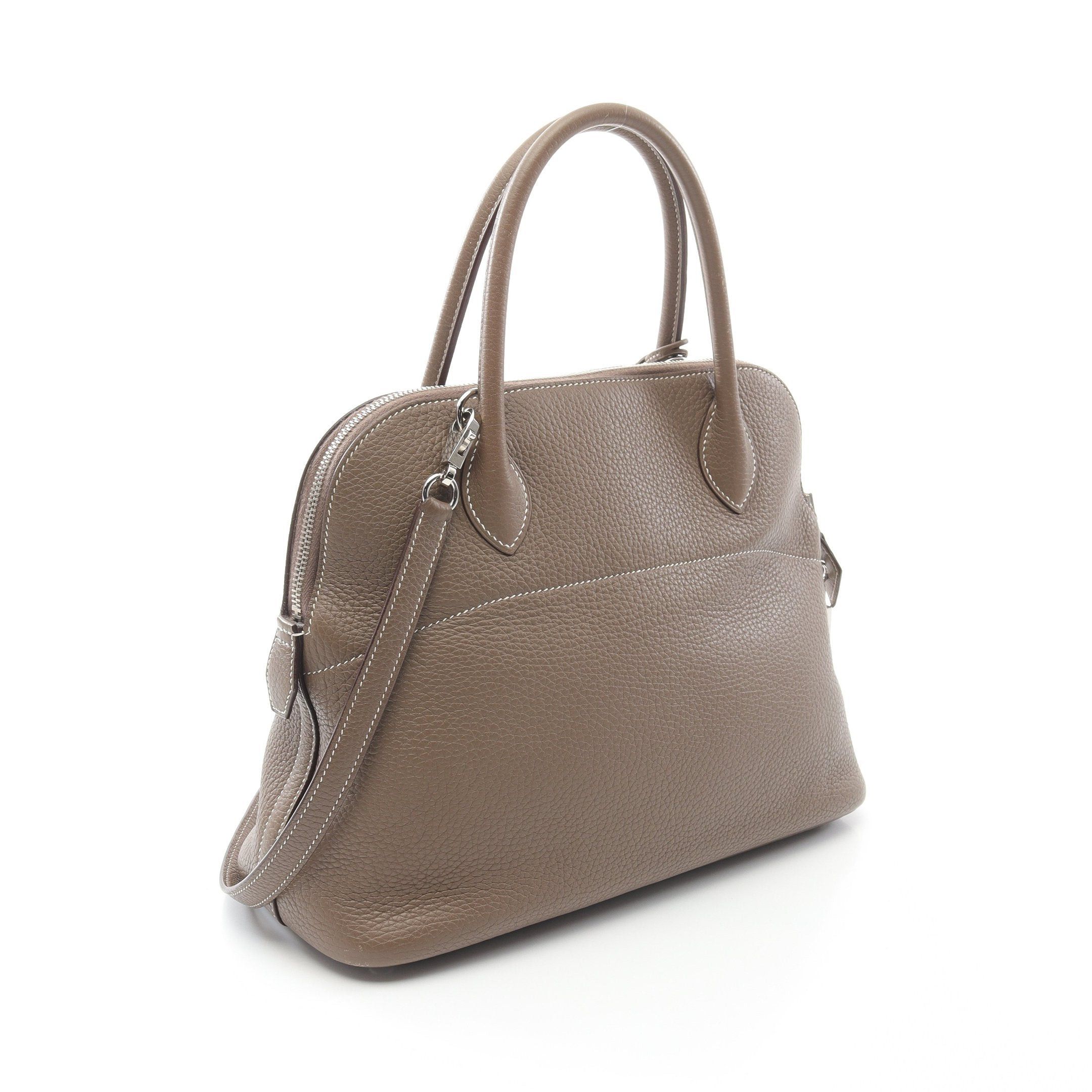 Hermes Hermes Bolide 31 Etoupe Handbag Clemence Leather Gray Brown Silver Hardware A Stamp Size ONE SIZE - 2 Thumbnail
