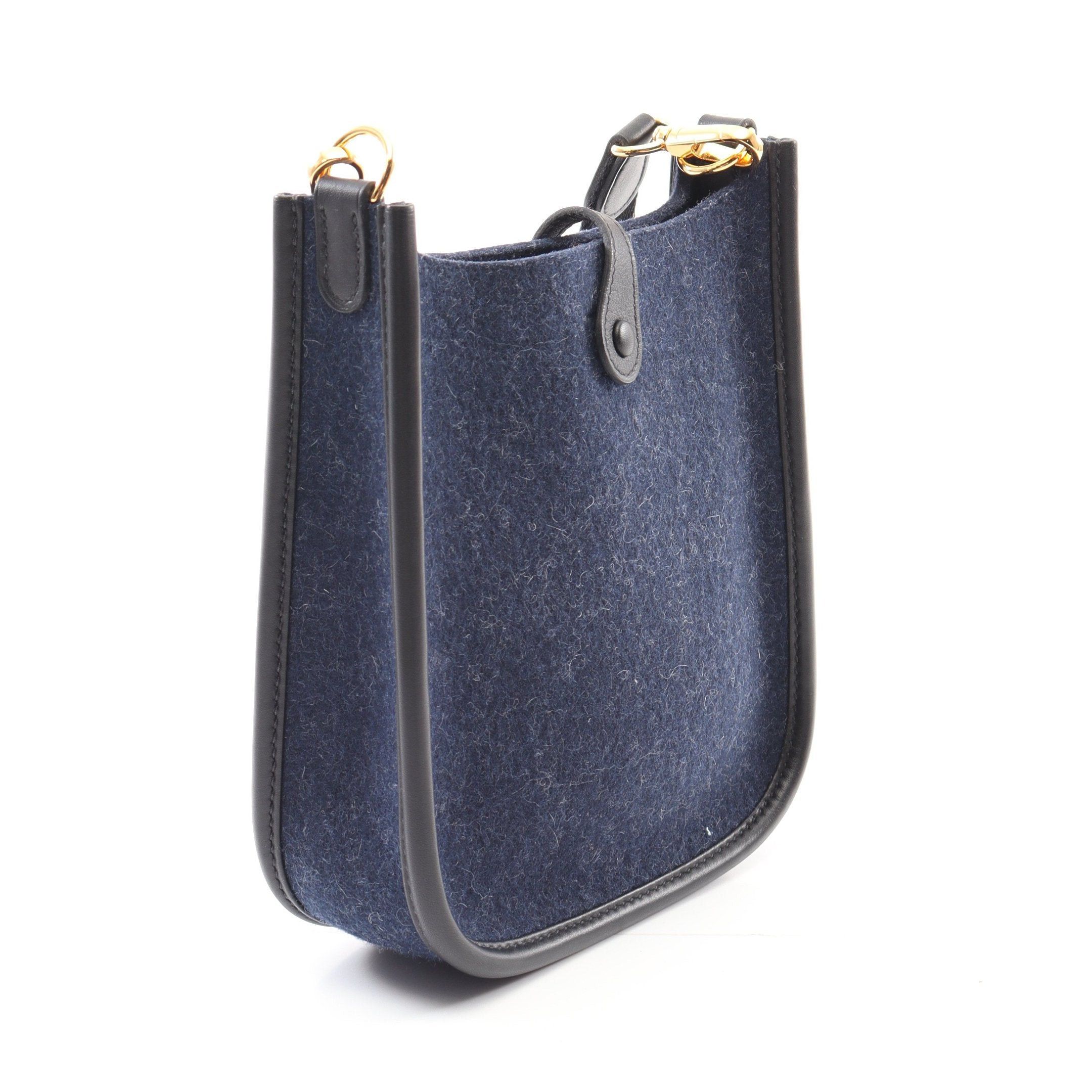 Hermes Hermes Evelyn Tpm Amazon Bleu Nui Shoulder Bag Feutre Veau Swift Navy Black Gold Hardware D Stamp Size ONE SIZE - 2 Thumbnail