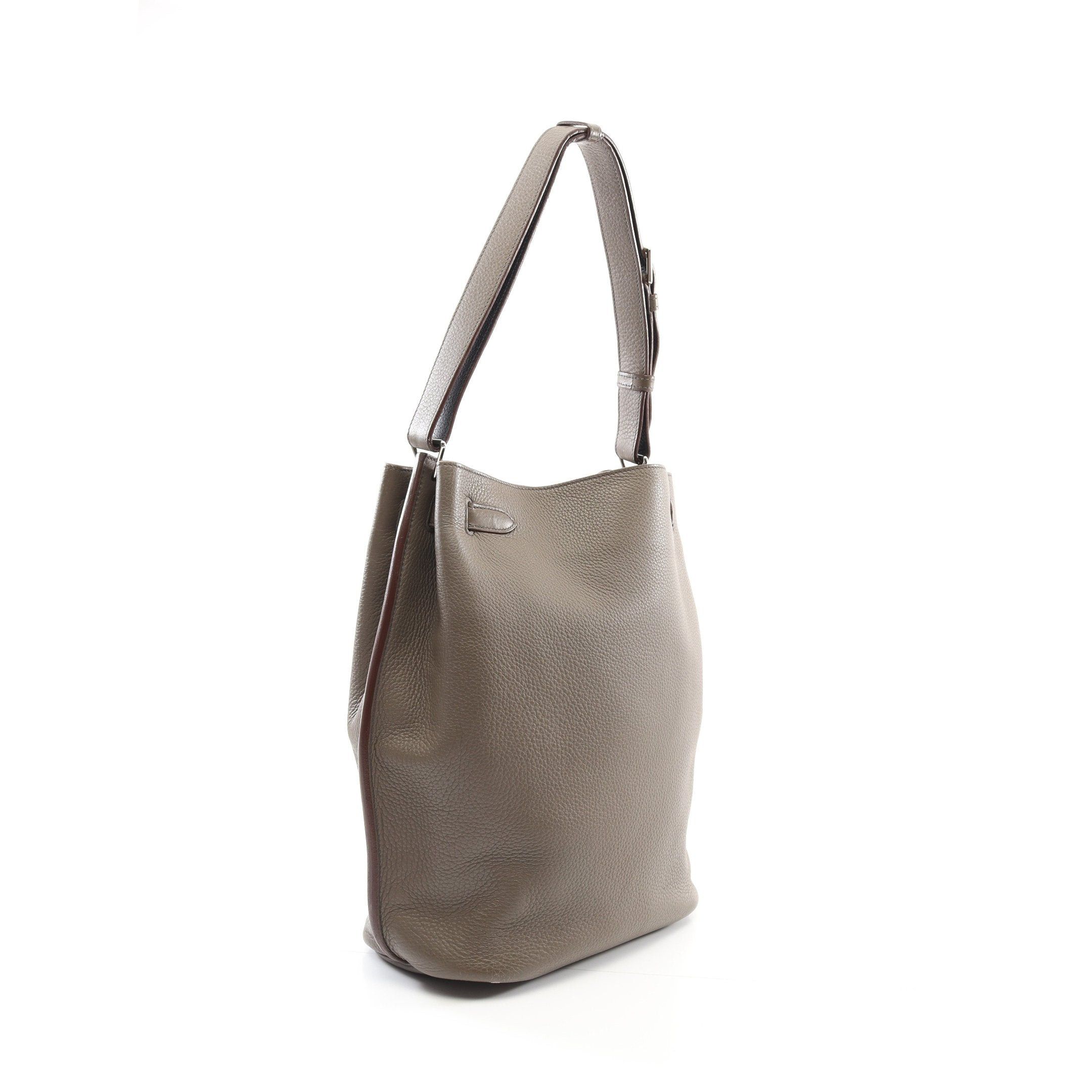 Hermes Hermes So Kelly26 Verso Ethane Blue Indigo Shoulder Bag Clemence Leather Gray Beige Silver Hardware Stamp Size ONE SIZE - 2 Thumbnail