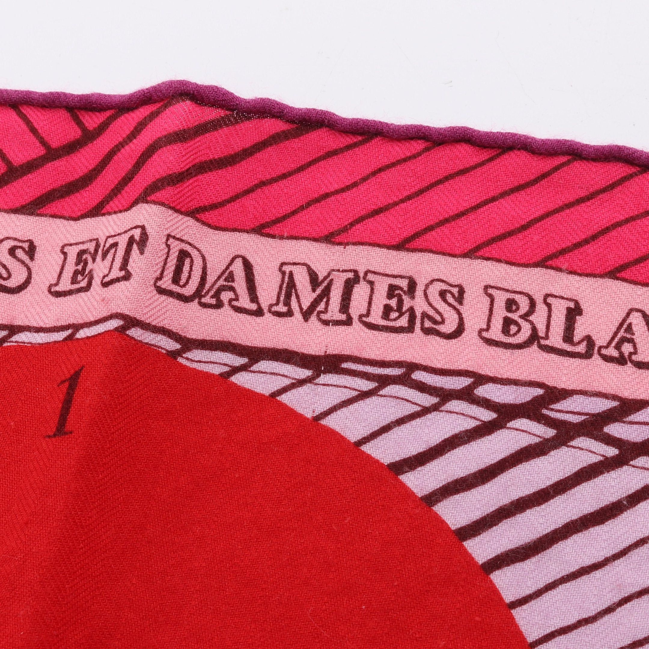 Hermes Hermes Carréjean Carres 140 Jeu Des Omnibus Et Dames Blanches Scarf Cashmere Silk Pink Purple Multicolor Size ONE SIZE - 6 Thumbnail