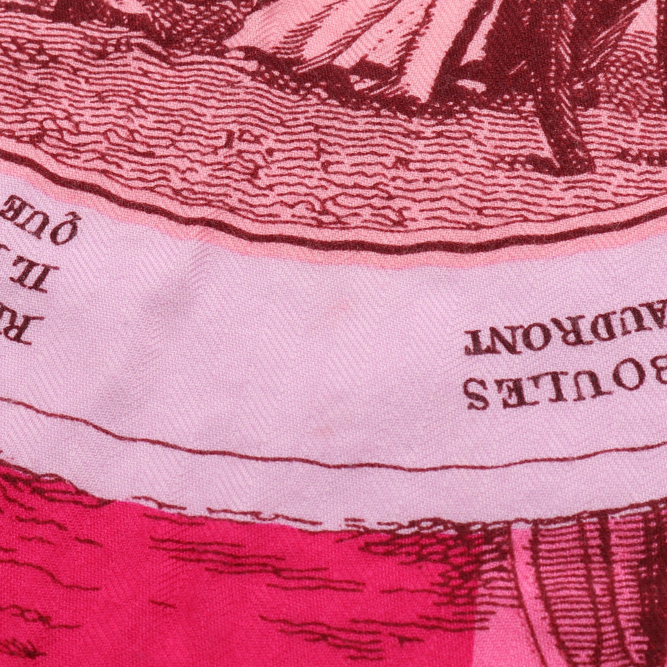 Hermes Hermes Carréjean Carres 140 Jeu Des Omnibus Et Dames Blanches Scarf Cashmere Silk Pink Purple Multicolor Size ONE SIZE - 7 Thumbnail