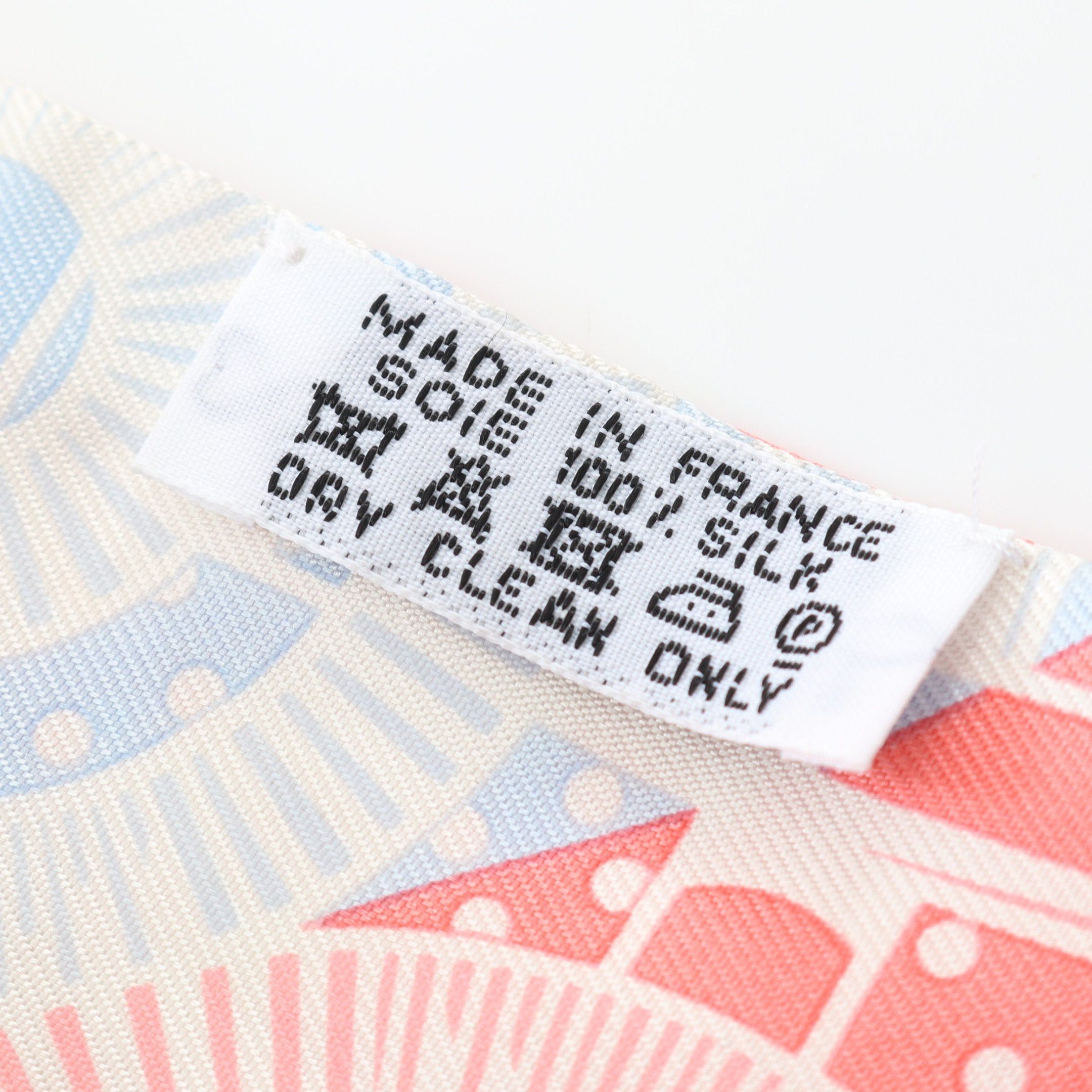 Hermes Hermes Twilly Eperon Cut Ribbon Scarf Silk Coral Pink Light Blue Multicolor Size ONE SIZE - 2 Thumbnail
