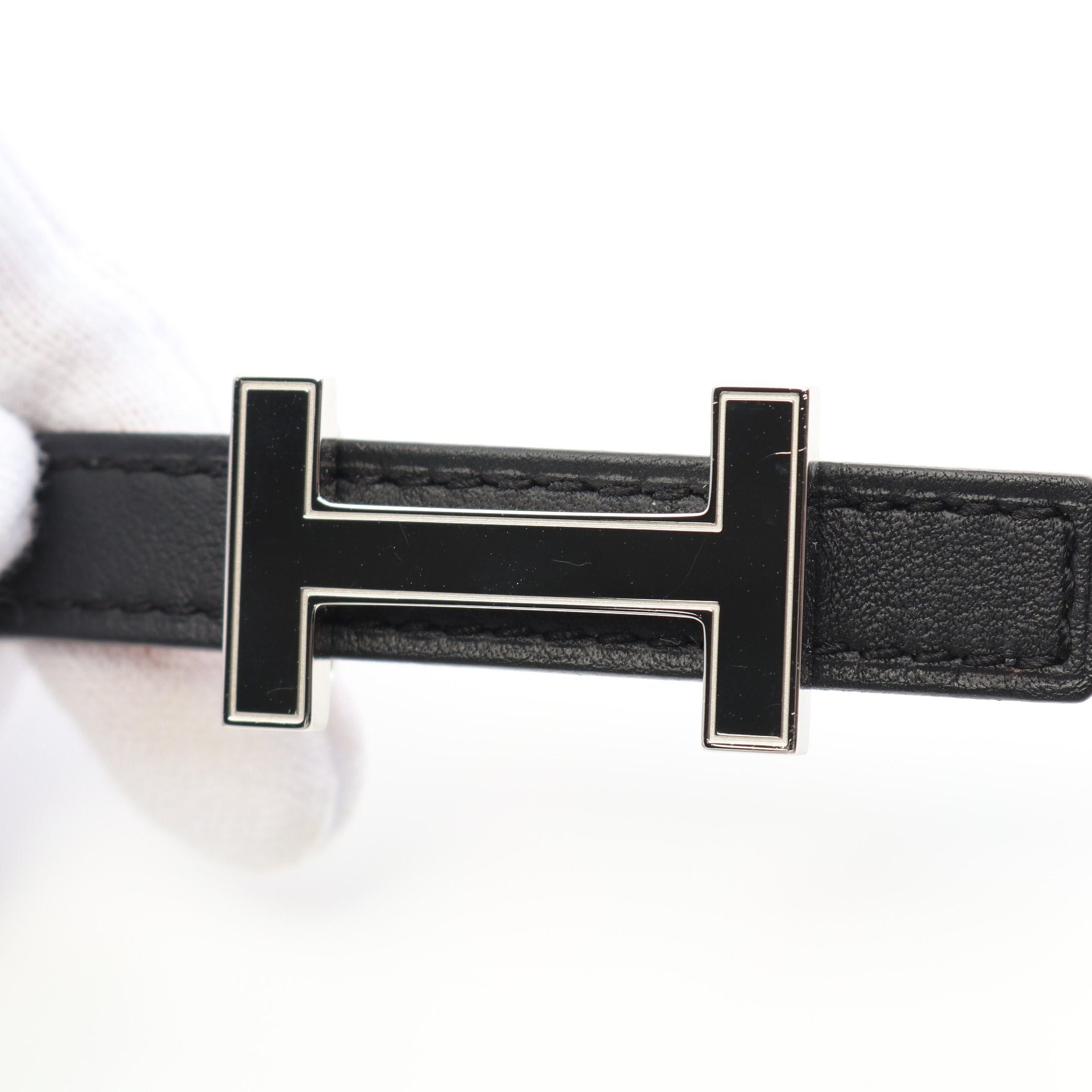 Hermes Hermes Focus Mini H-Belt Belt Leather Black Light Brown Silver Hardware Reversible U Stamp Size ONE SIZE - 6 Thumbnail