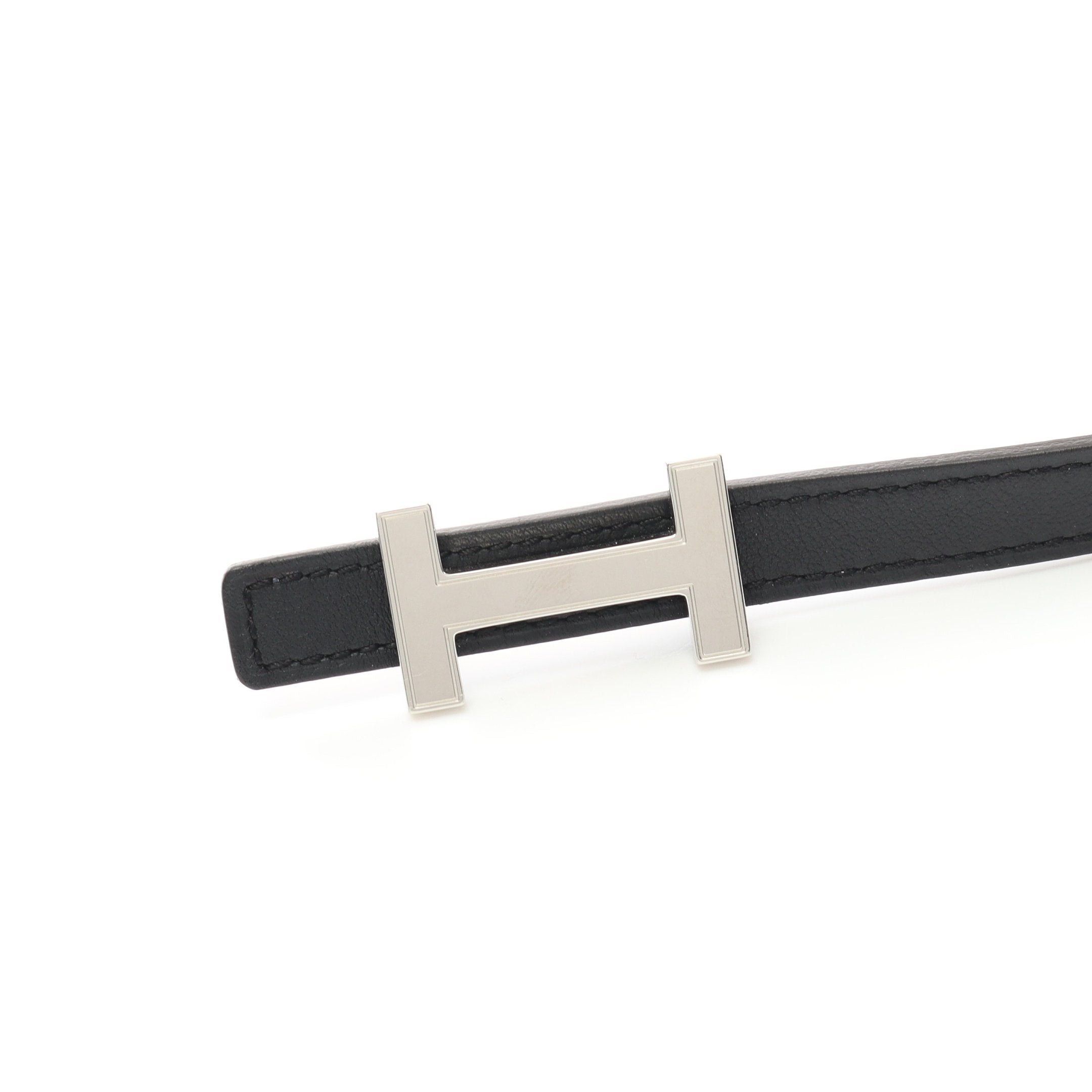 Hermes Hermes Focus Mini H-Belt Belt Leather Black Light Brown Silver Hardware Reversible U Stamp Size ONE SIZE - 2 Thumbnail