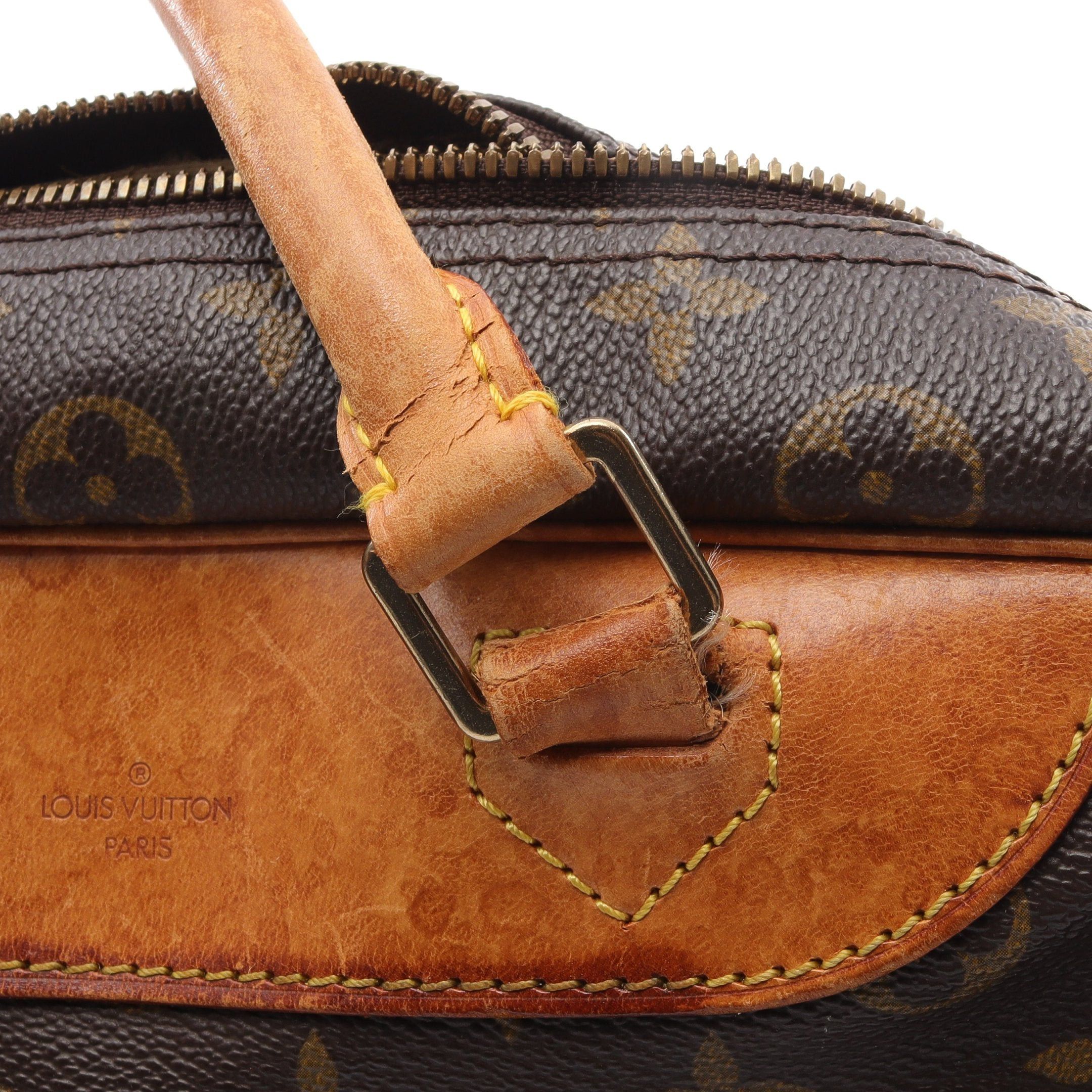 Louis Vuitton Louis Vuitton Deauville Bowling Vanity Monogram Handbag Leather Brown Size ONE SIZE - 8 Thumbnail