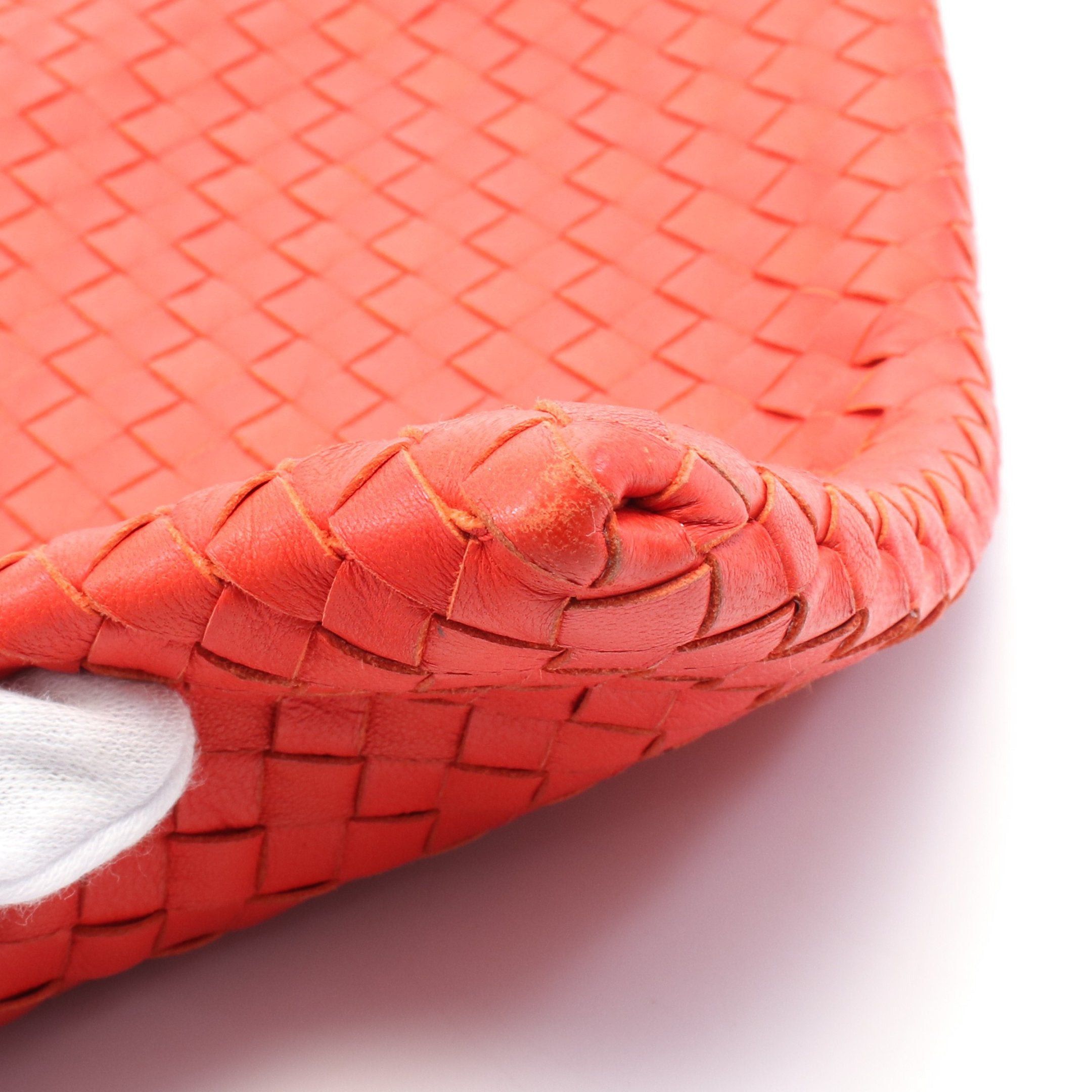 Bottega Veneta Bottega Veneta Intrecciato Pouch Clutch Bag Leather Red Size ONE SIZE - 8 Thumbnail