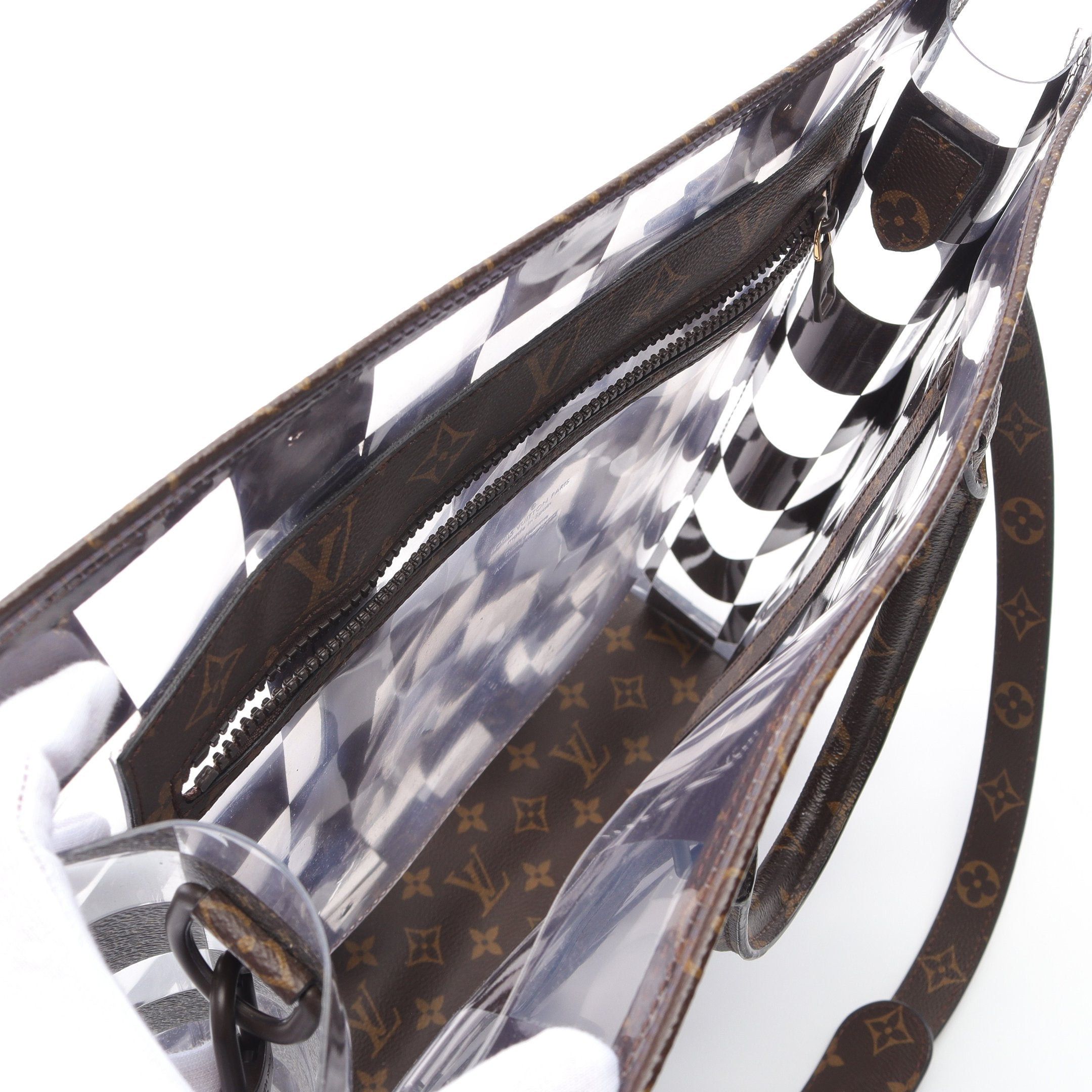 Louis Vuitton Louis Vuitton Sac Plat Monogram Chess Handbag Tote Bag Vinyl Brown Clear Size ONE SIZE - 3 Thumbnail