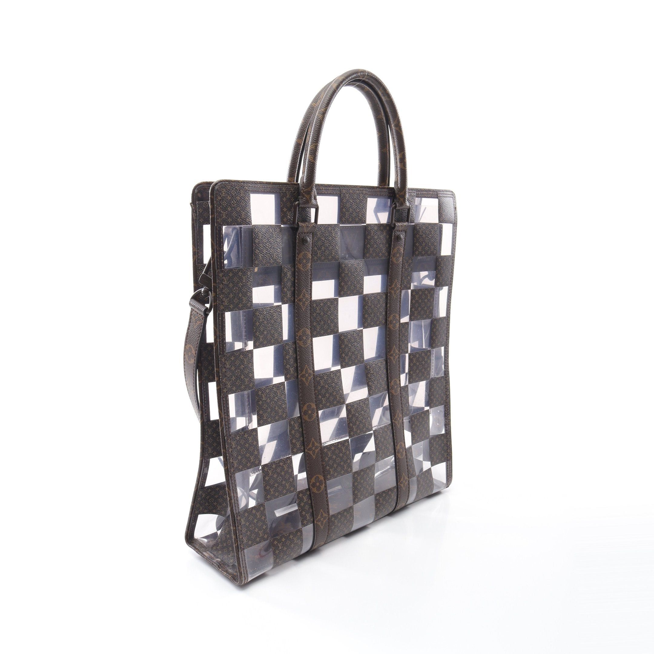 Louis Vuitton Louis Vuitton Sac Plat Monogram Chess Handbag Tote Bag Vinyl Brown Clear Size ONE SIZE - 2 Thumbnail