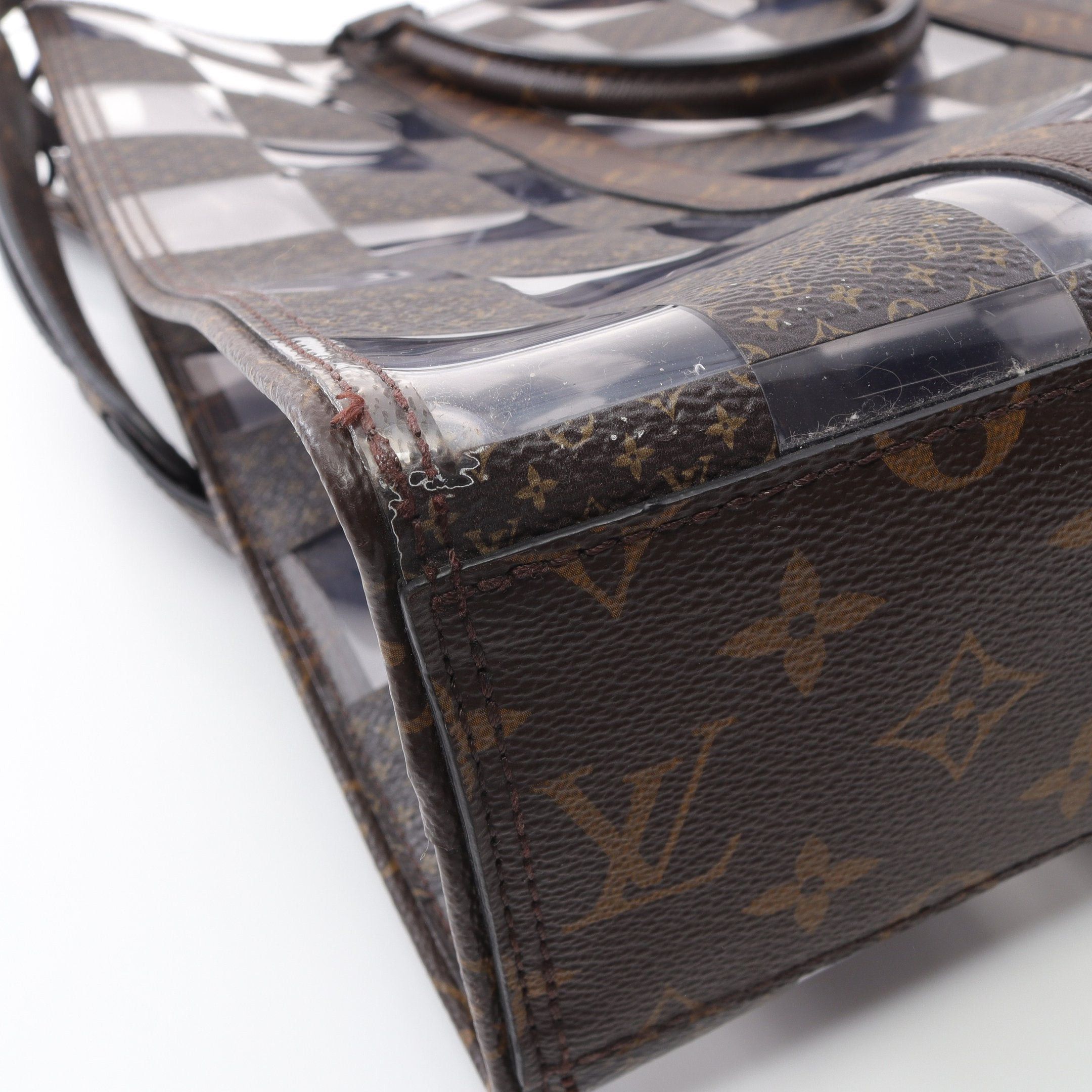 Louis Vuitton Louis Vuitton Sac Plat Monogram Chess Handbag Tote Bag Vinyl Brown Clear Size ONE SIZE - 9 Thumbnail