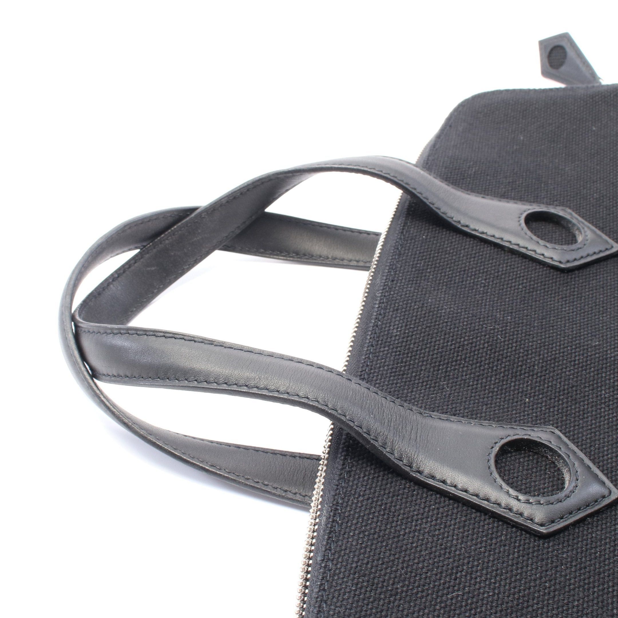 Hermes Hermes Sack Eboo Mm Handbag Canvas Leather Black Silver Hardware □J Carved Stamp Size ONE SIZE - 6 Thumbnail