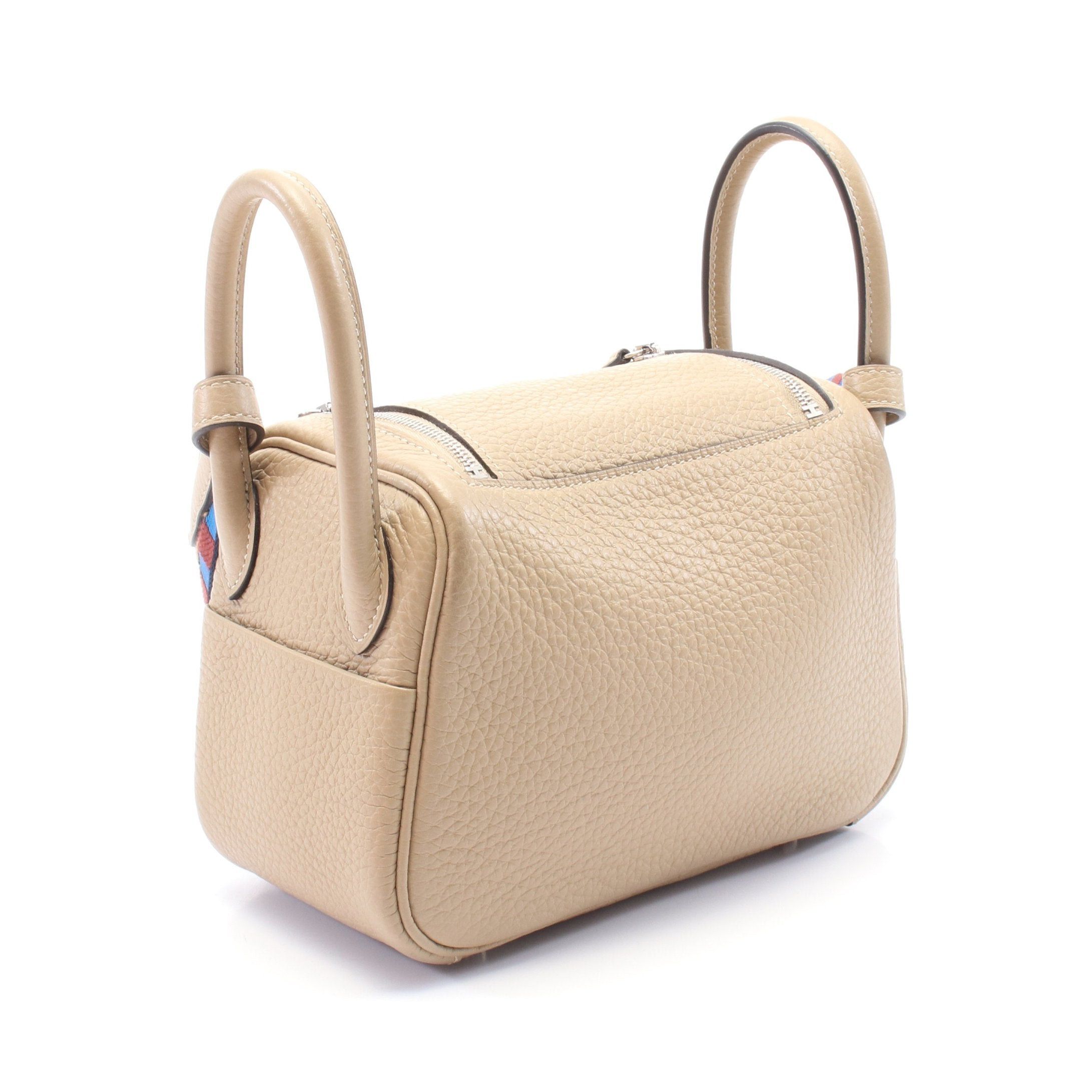 Hermes Hermes Lindy Mini Verso Maxi Cadre Trench Shoulder Bag Clemence Leather Beige Silver Hardware U Stamp Size ONE SIZE - 2 Thumbnail
