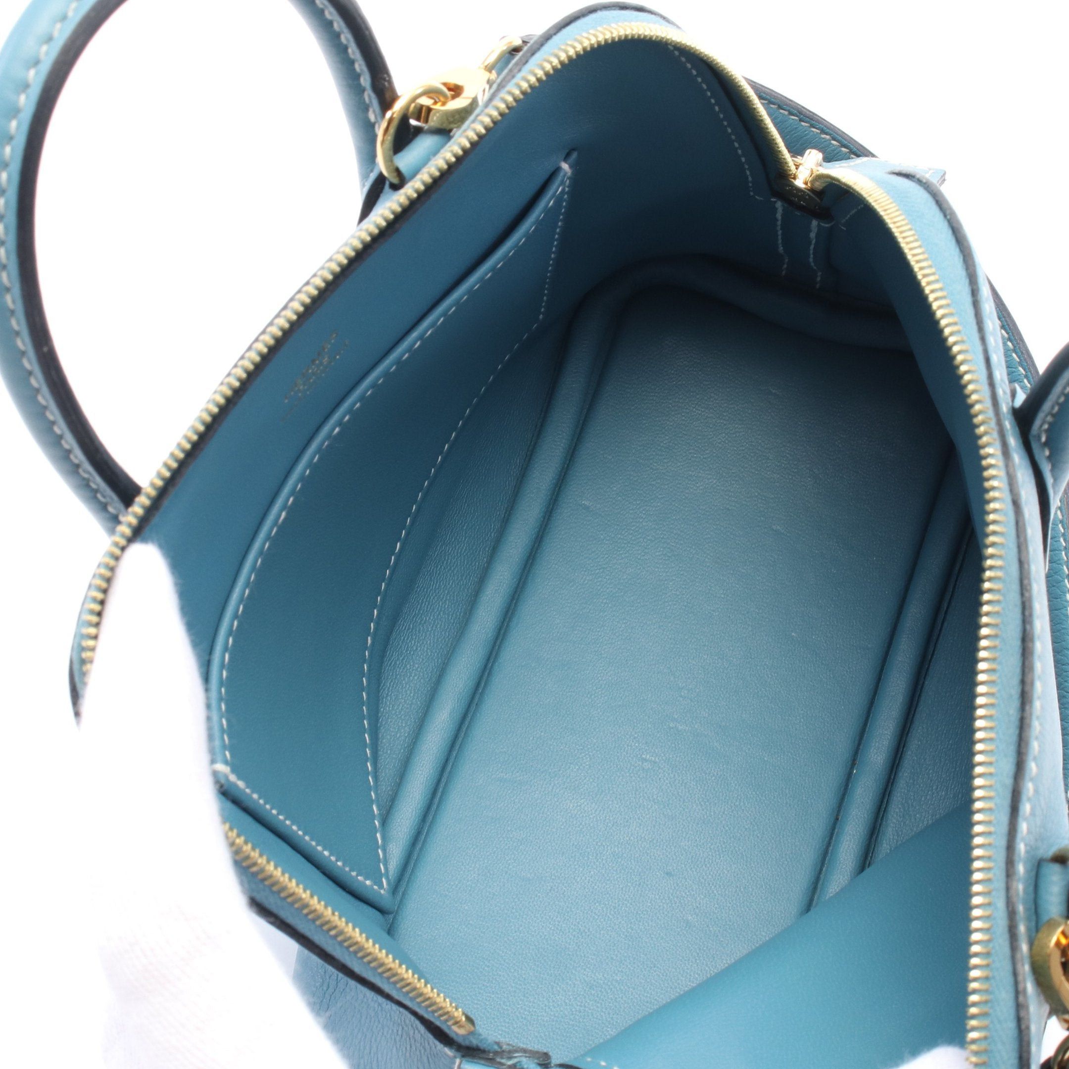 Hermes Hermes Bolide 1923 Mini New Blue Jean Handbag Evercolor Gold Hardware B Stamp Size ONE SIZE - 3 Thumbnail
