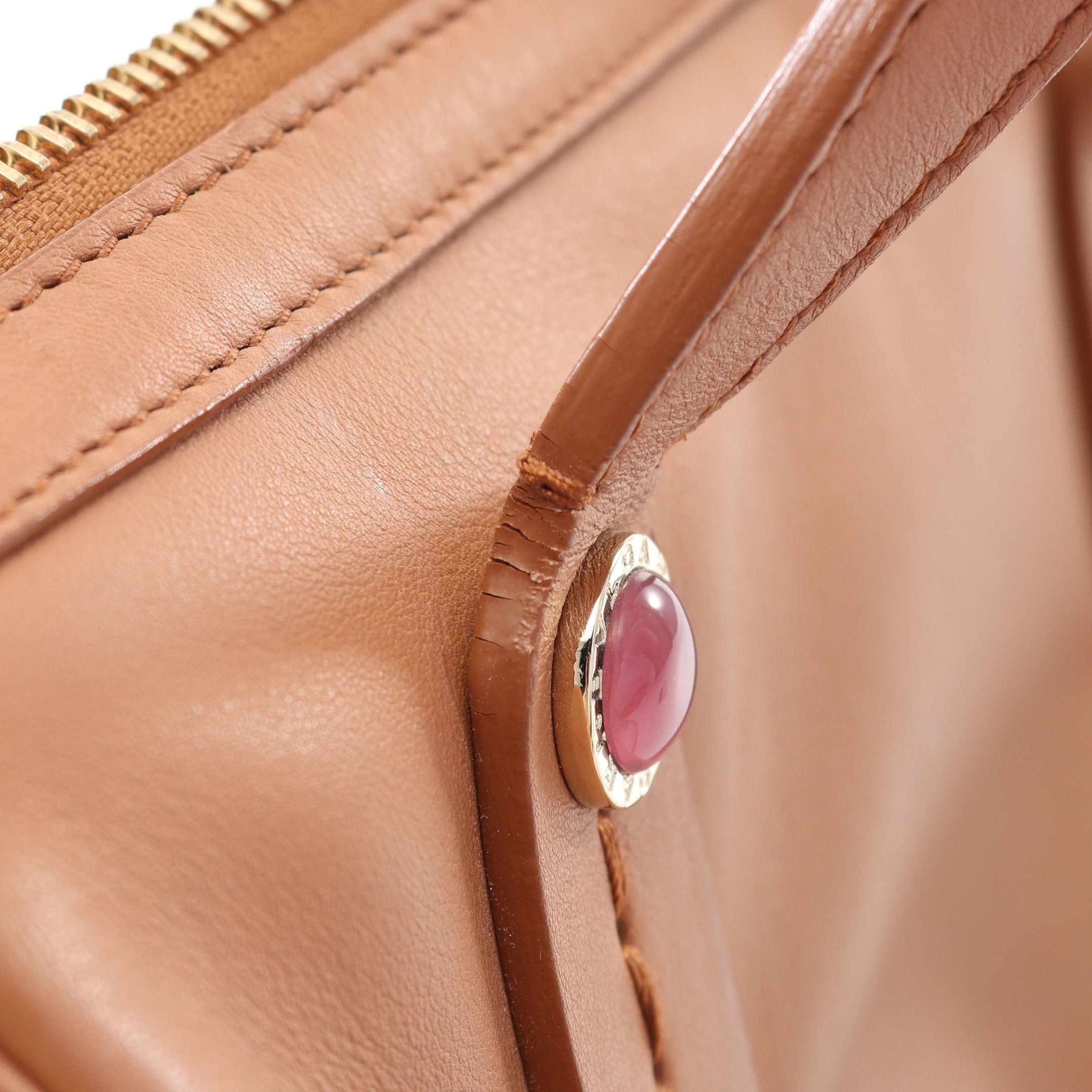 Bvlgari Bvlgari Collezione Handbag Leather Light Brown Size ONE SIZE - 9 Thumbnail