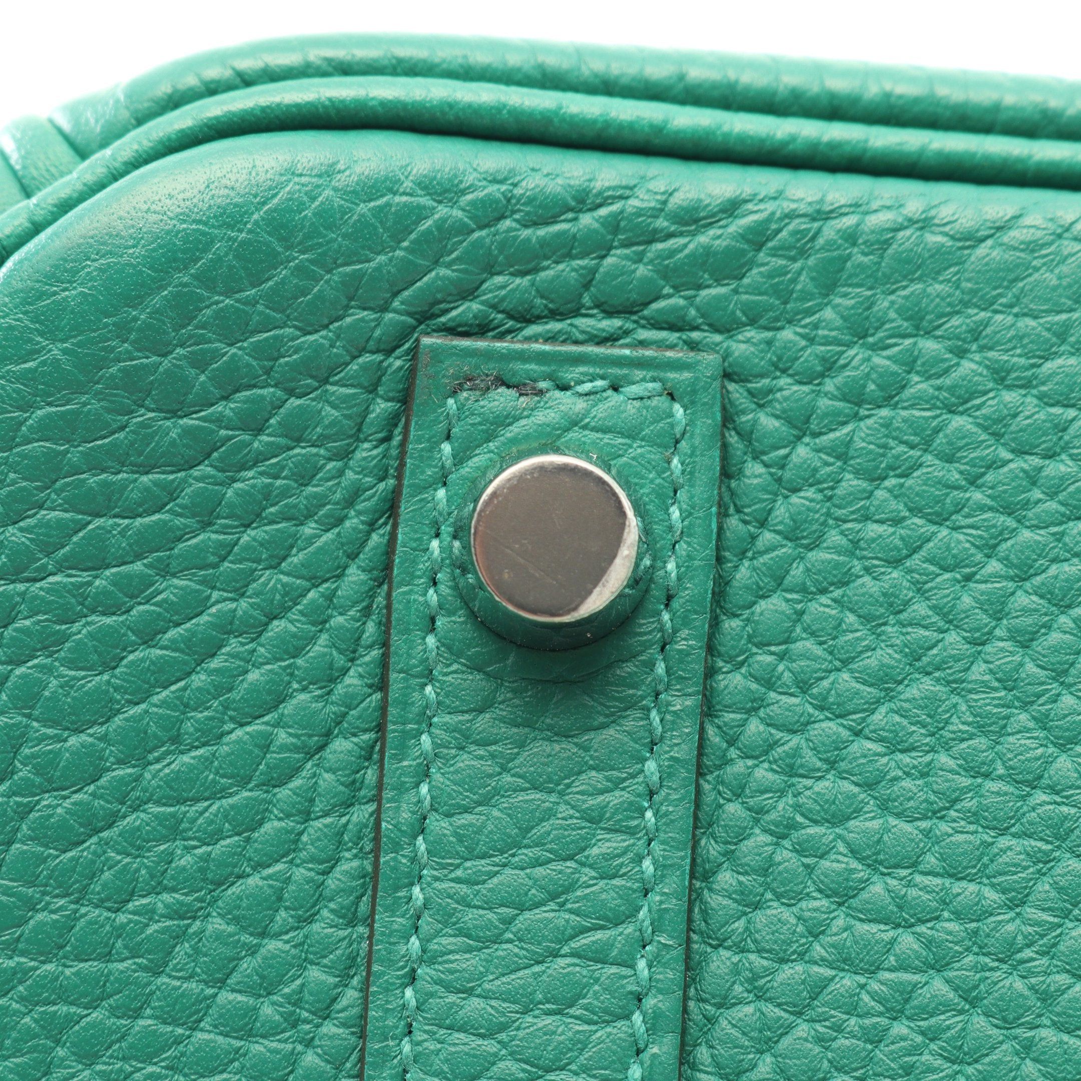 Hermes Hermes Birkin 30 Verso Veil Vertigo Vert Fonce Handbag Clemence Leather Green Khaki Silver Hardware C Engraved Size ONE SIZE - 6 Thumbnail
