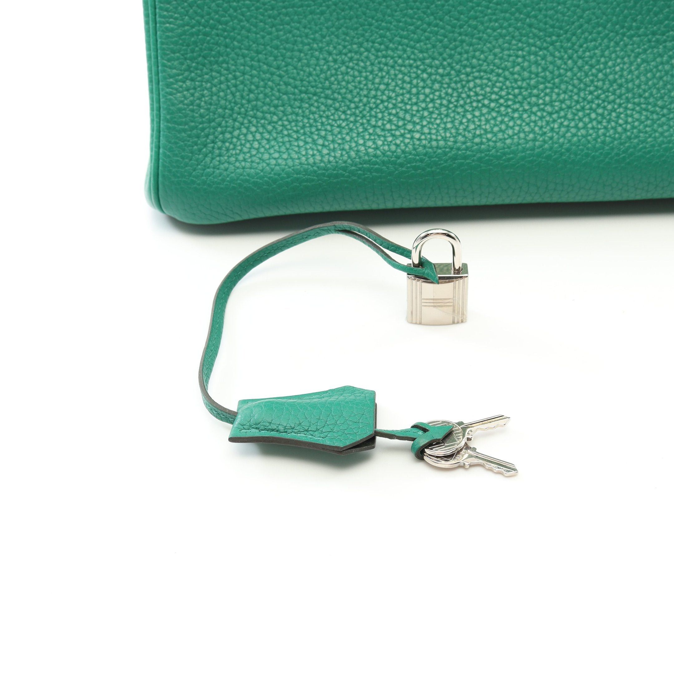 Hermes Hermes Birkin 30 Verso Veil Vertigo Vert Fonce Handbag Clemence Leather Green Khaki Silver Hardware C Engraved Size ONE SIZE - 8 Thumbnail