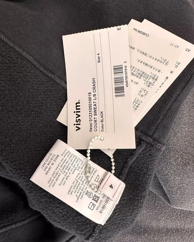 Visvim VISVIM Court Sweatshirt Long Sleeve Black Size US M / EU 48-50 / 2 - 4 Thumbnail