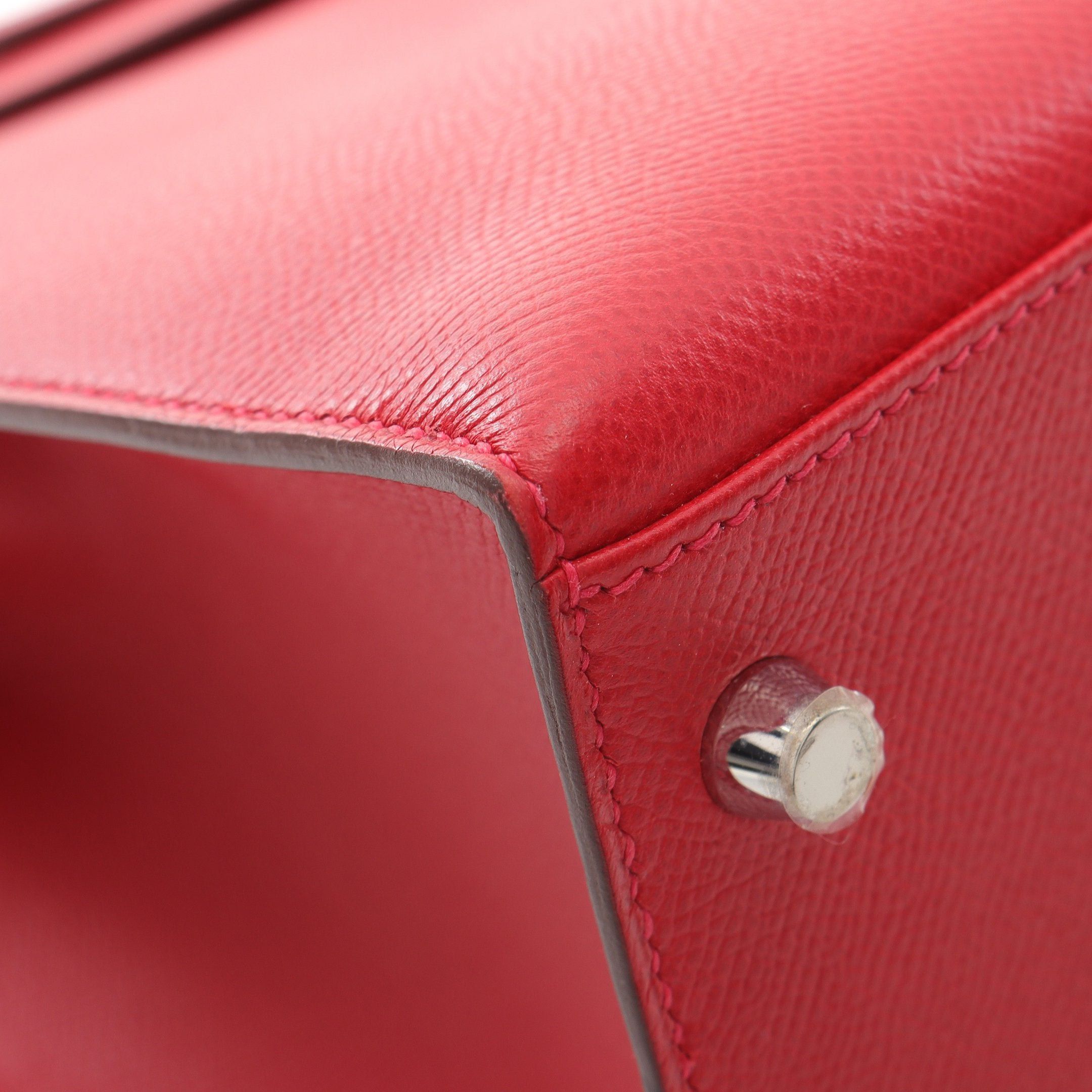 Hermes Hermes Kelly35 Rouge Casac Handbag Veau Epsom Red Silver Hardware Stamp Size ONE SIZE - 11 Thumbnail