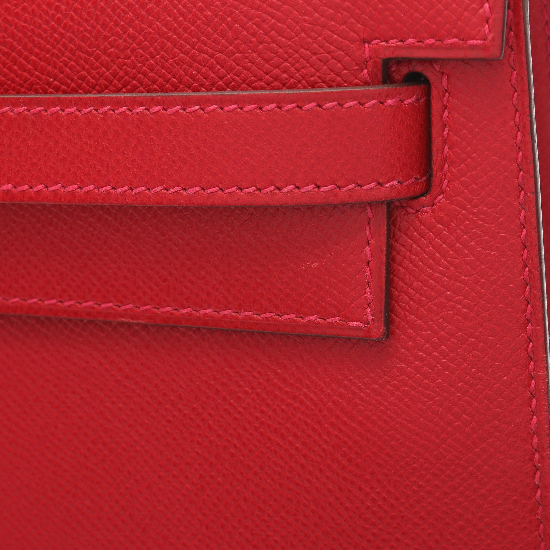 Hermes Hermes Kelly35 Rouge Casac Handbag Veau Epsom Red Silver Hardware Stamp Size ONE SIZE - 9 Thumbnail