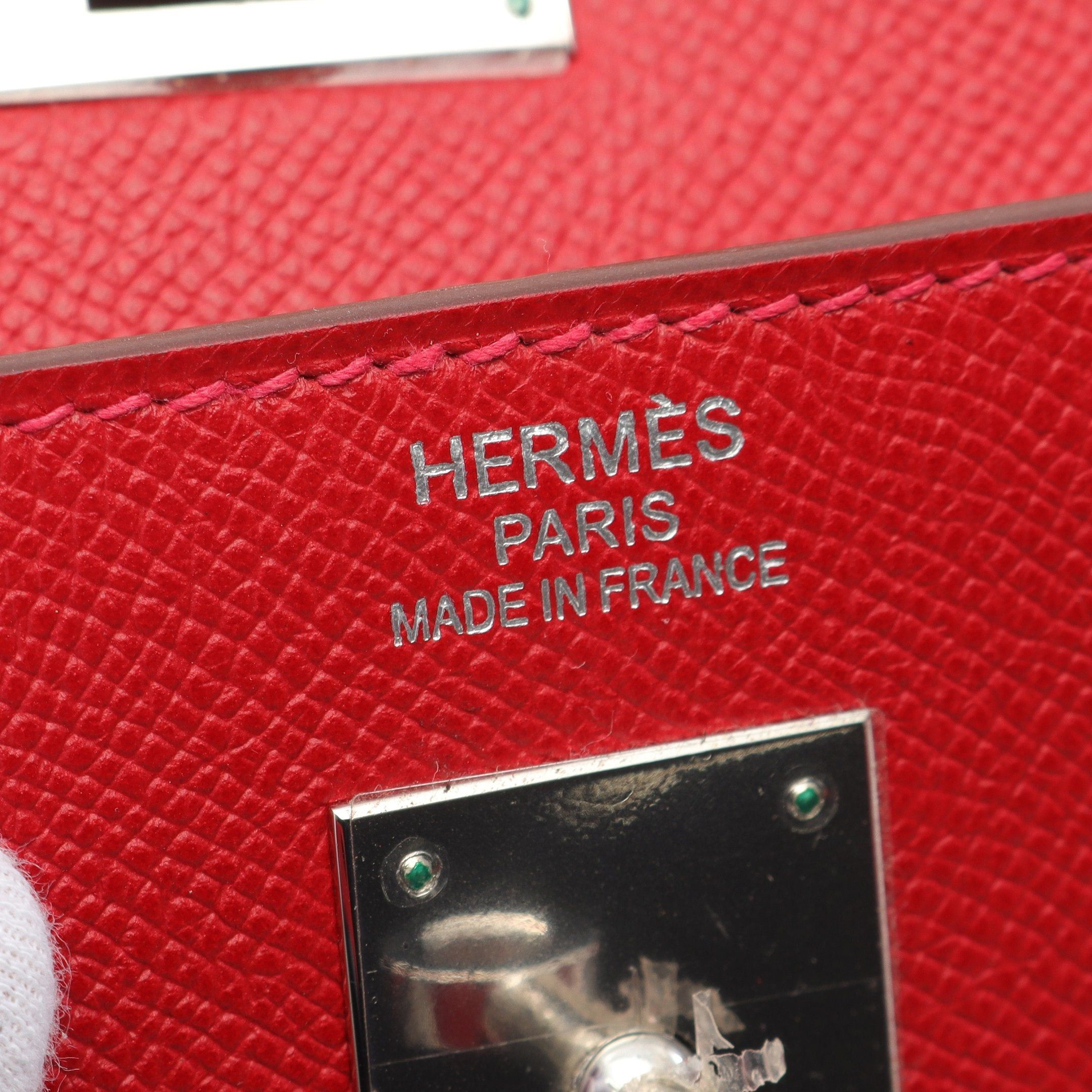 Hermes Hermes Kelly35 Rouge Casac Handbag Veau Epsom Red Silver Hardware Stamp Size ONE SIZE - 4 Thumbnail