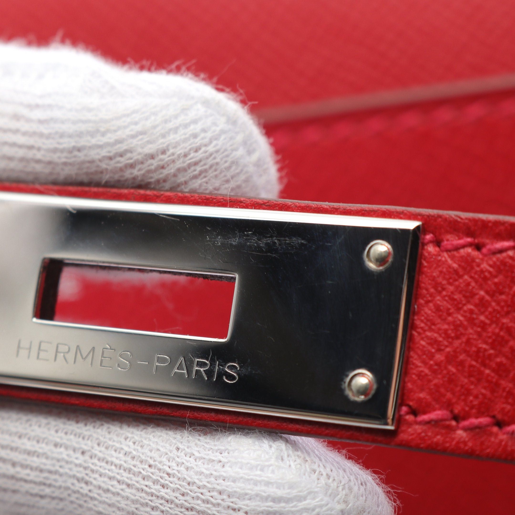Hermes Hermes Kelly35 Rouge Casac Handbag Veau Epsom Red Silver Hardware Stamp Size ONE SIZE - 12 Thumbnail