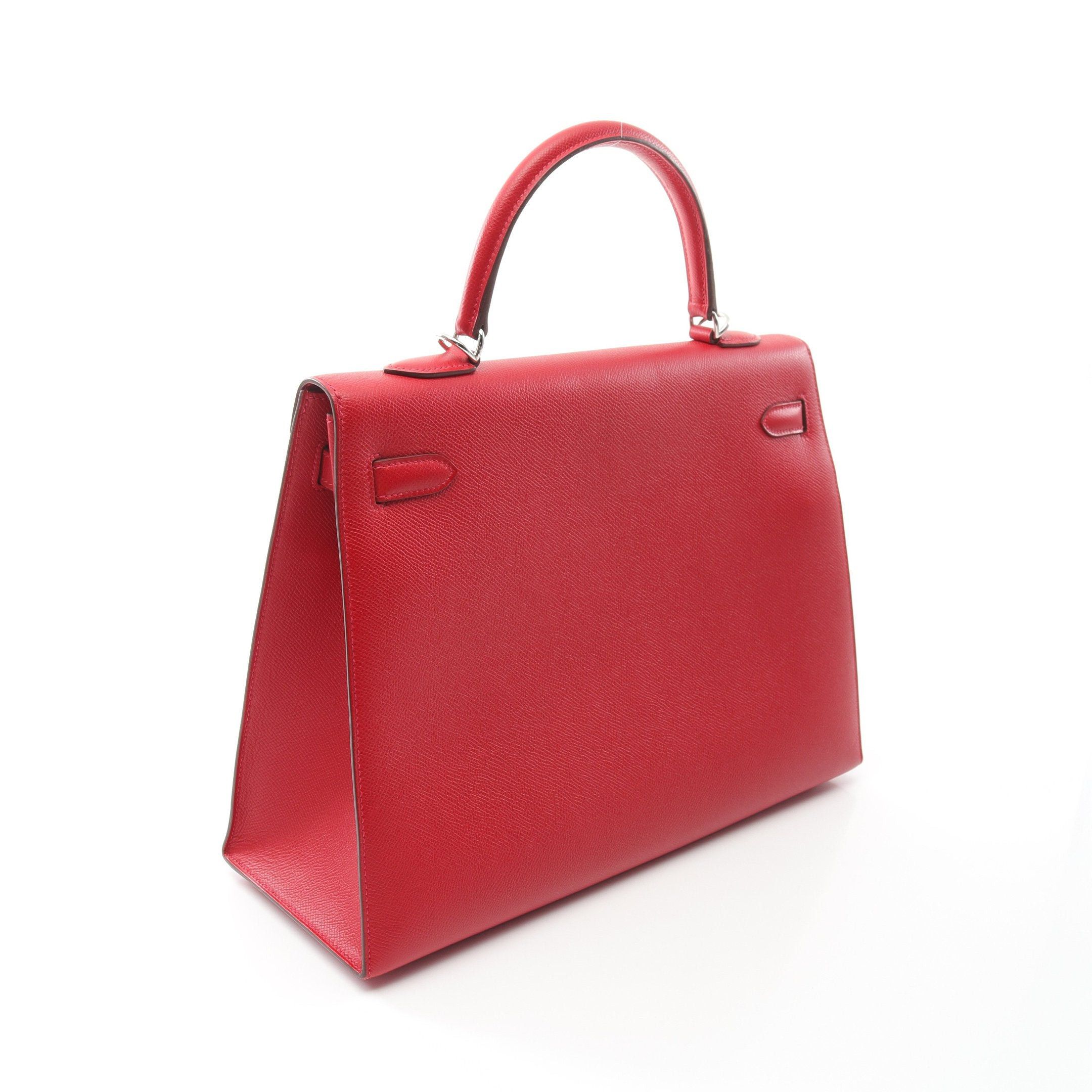 Hermes Hermes Kelly35 Rouge Casac Handbag Veau Epsom Red Silver Hardware Stamp Size ONE SIZE - 2 Thumbnail