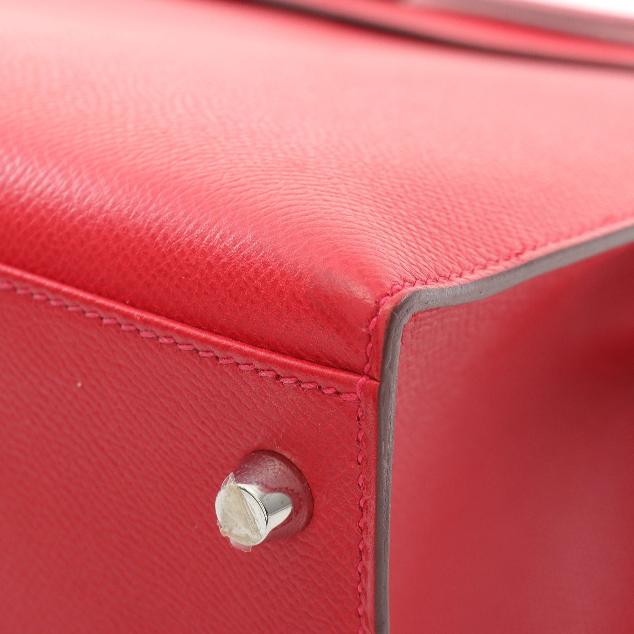 Hermes Hermes Kelly35 Rouge Casac Handbag Veau Epsom Red Silver Hardware Stamp Size ONE SIZE - 10 Thumbnail