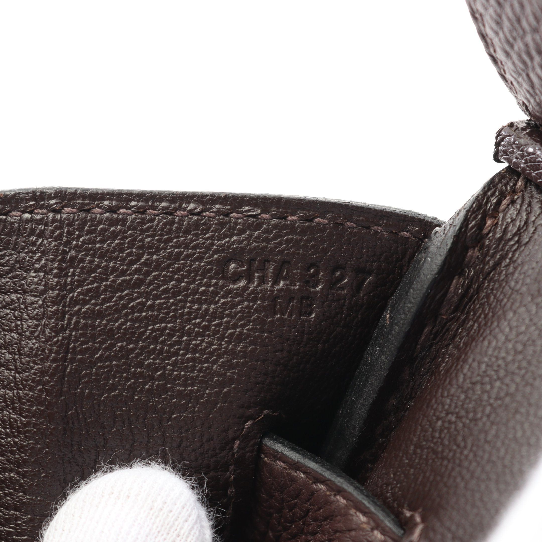 Hermes Hermes Birkin 35 Chocolate Handbag Togo Dark Brown Silver Hardware C Engraved Size ONE SIZE - 5 Thumbnail