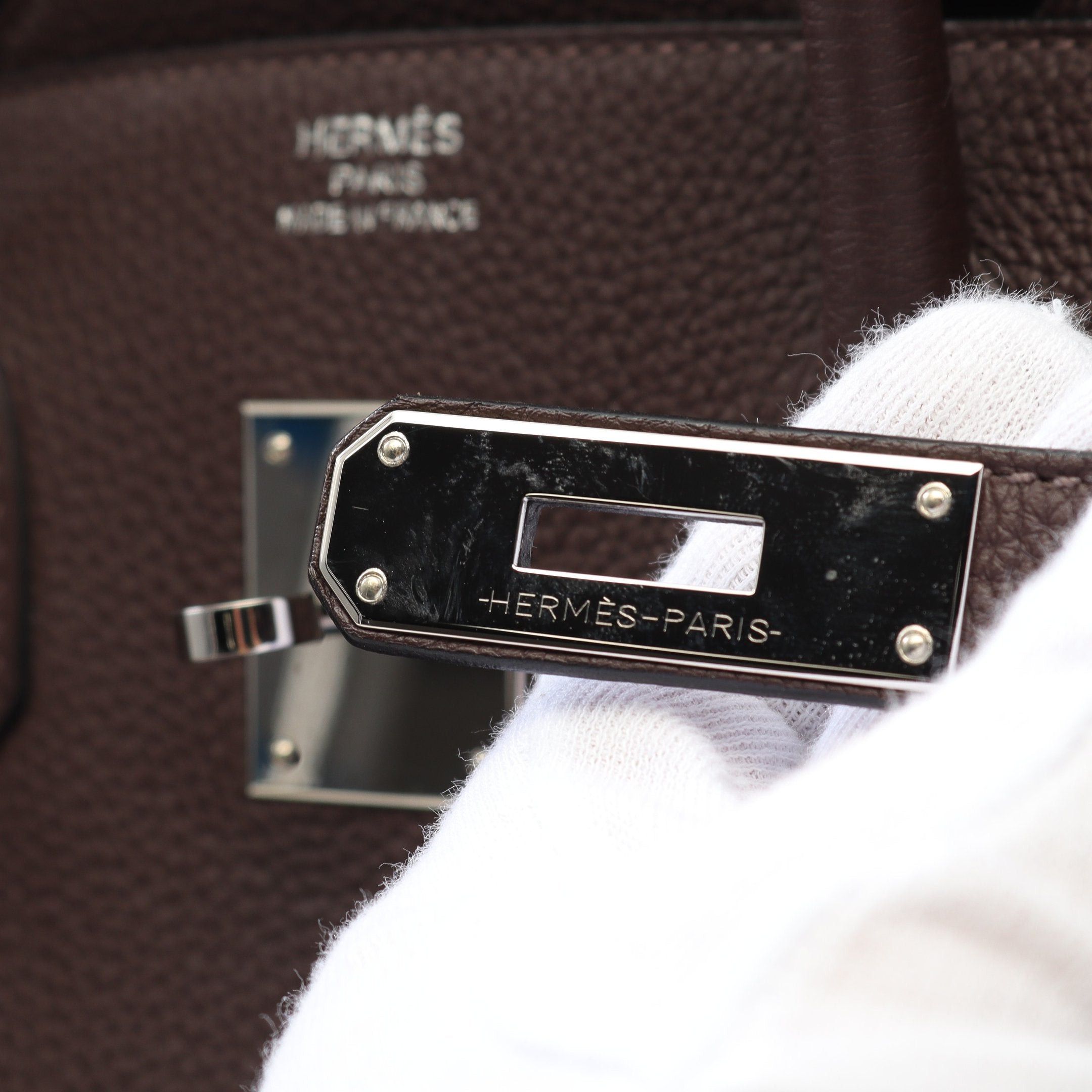 Hermes Hermes Birkin 35 Chocolate Handbag Togo Dark Brown Silver Hardware C Engraved Size ONE SIZE - 8 Thumbnail