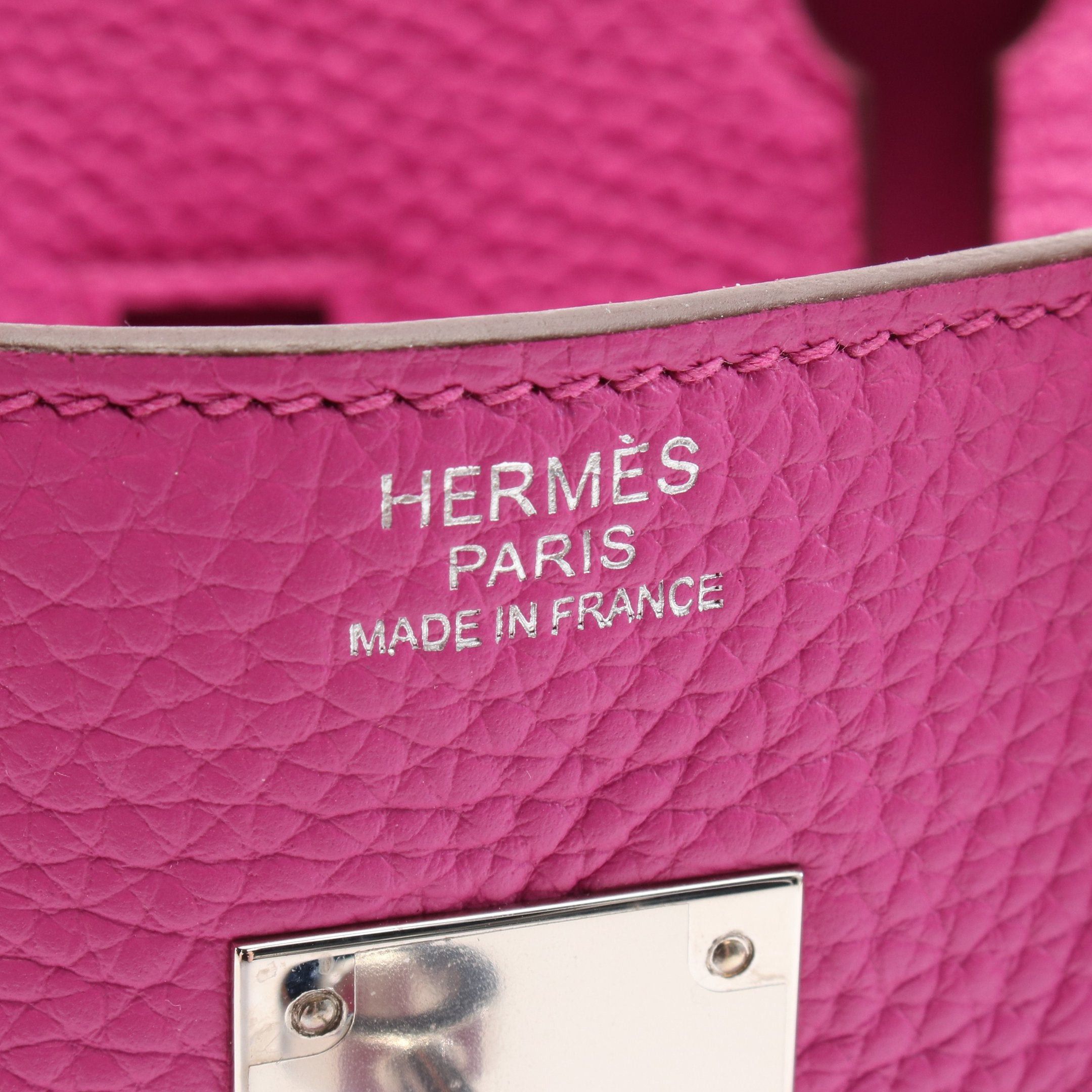 Hermes Hermes Birkin 30 Magnolia Handbag Togo Pink Purple Silver Hardware C Engraved Size ONE SIZE - 4 Thumbnail