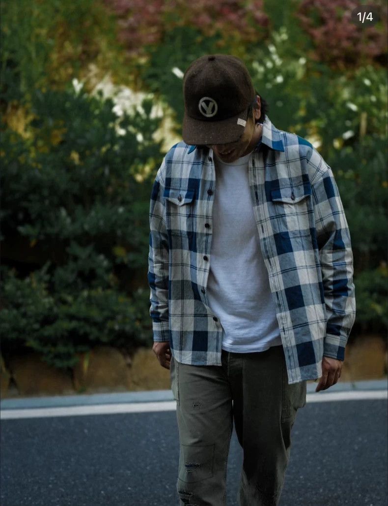 Visvim Visvim ICT Lumber Shirt with Indigo Check Pattern Size US L / EU 52-54 / 3 - 2 Thumbnail