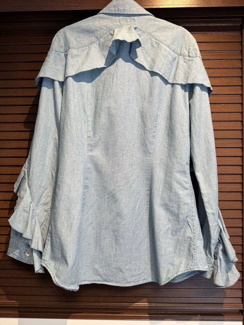 Kapital New Denim Shirt with Ruffled Sleeves Size US M / EU 48-50 / 2 - 3 Thumbnail
